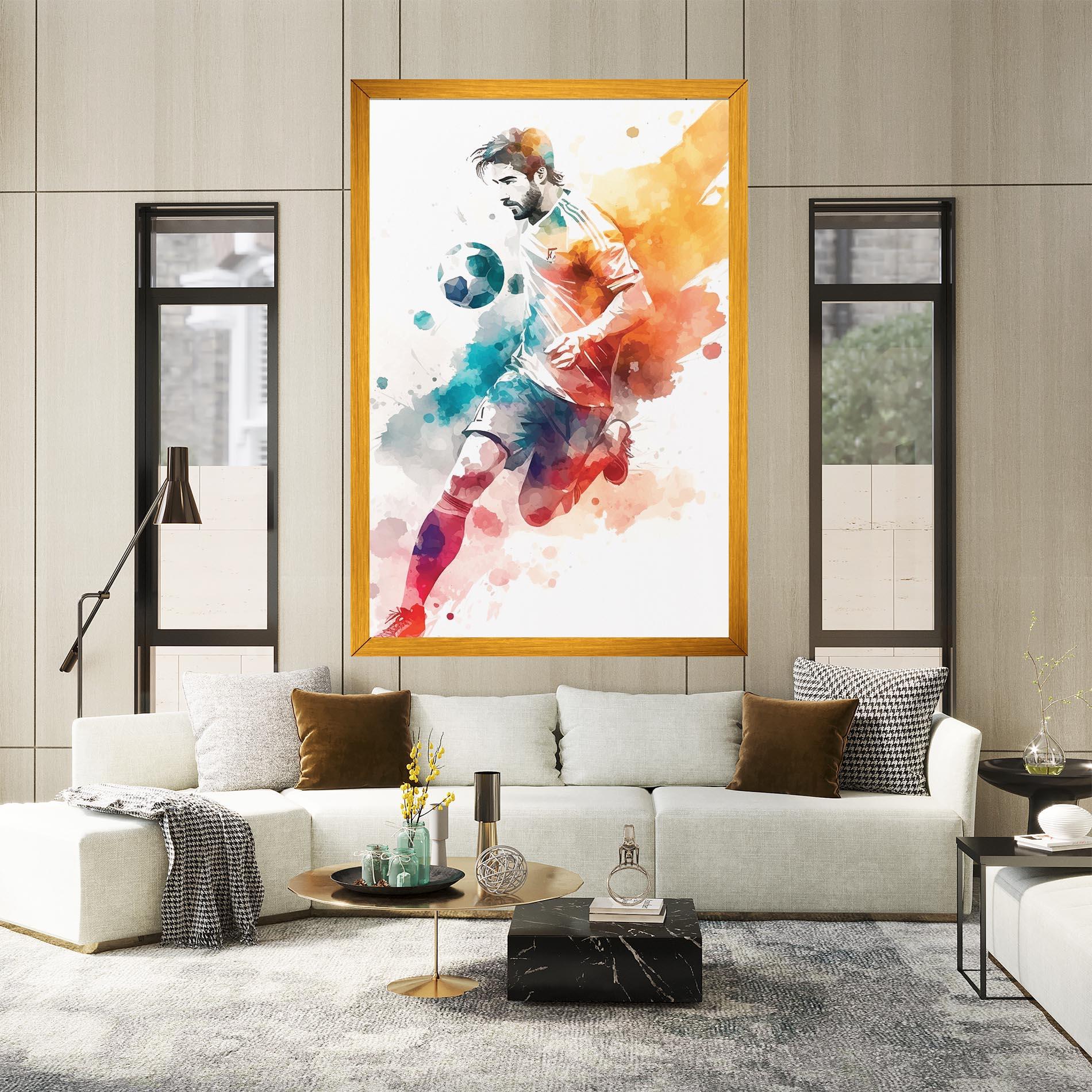 Vászonkép Football Watercolor mockup 2