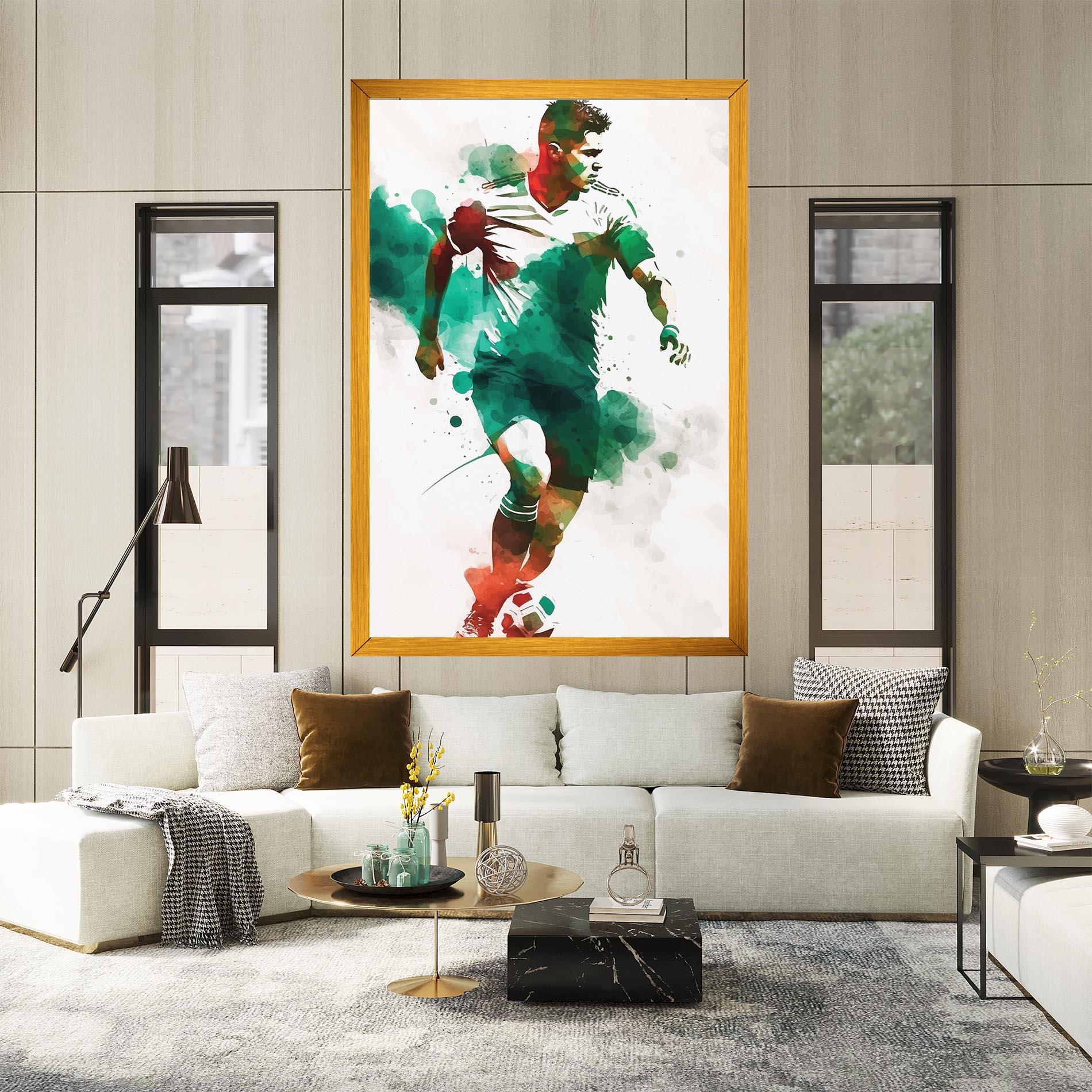 Vászonkép Green Football mockup 2