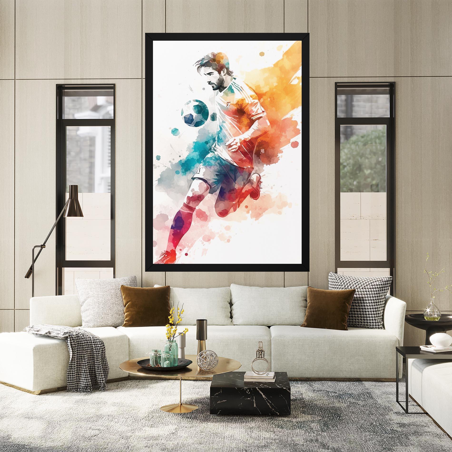 Vászonkép Football Watercolor mockup 2