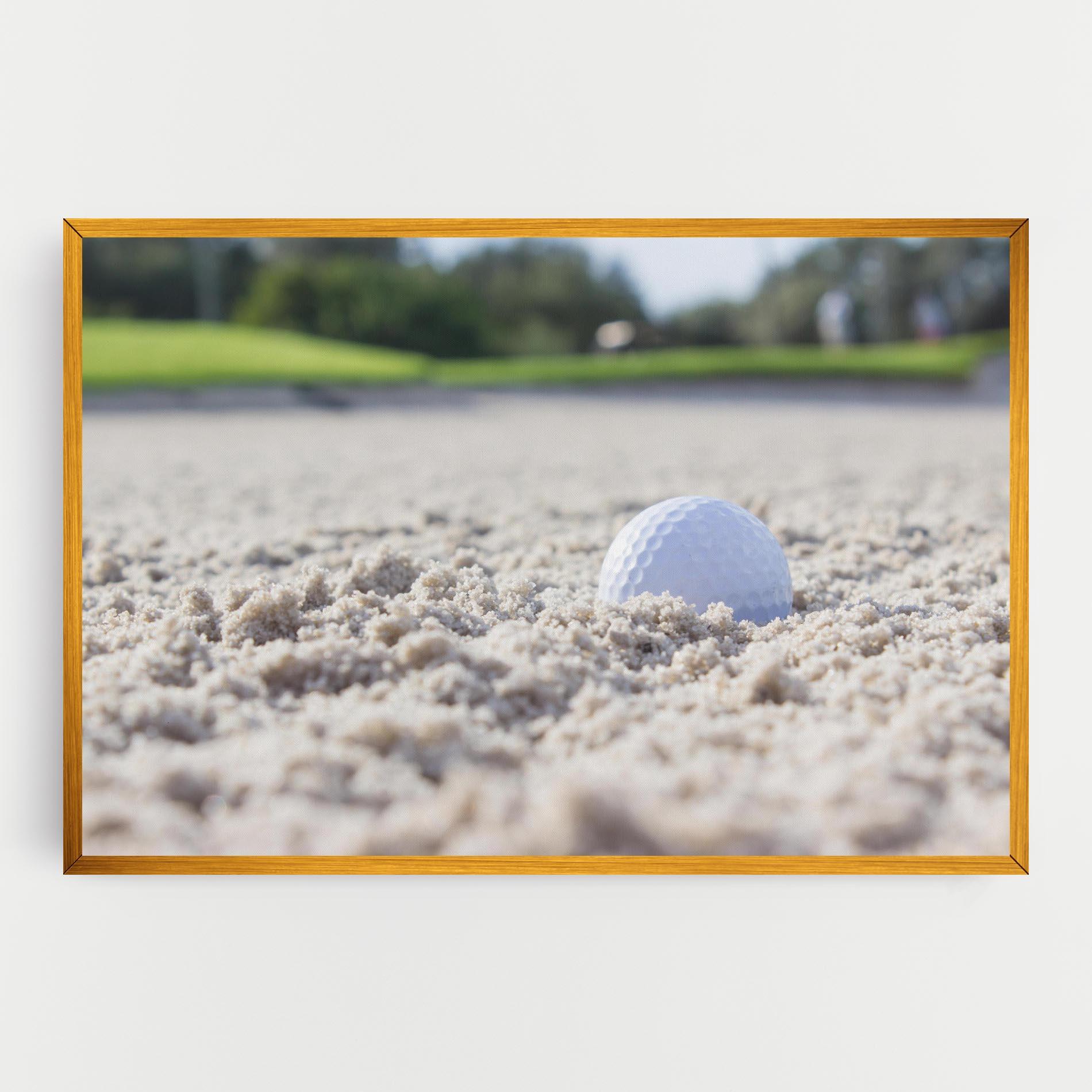 Vászonkép Golf Ball In Sand mockup 0