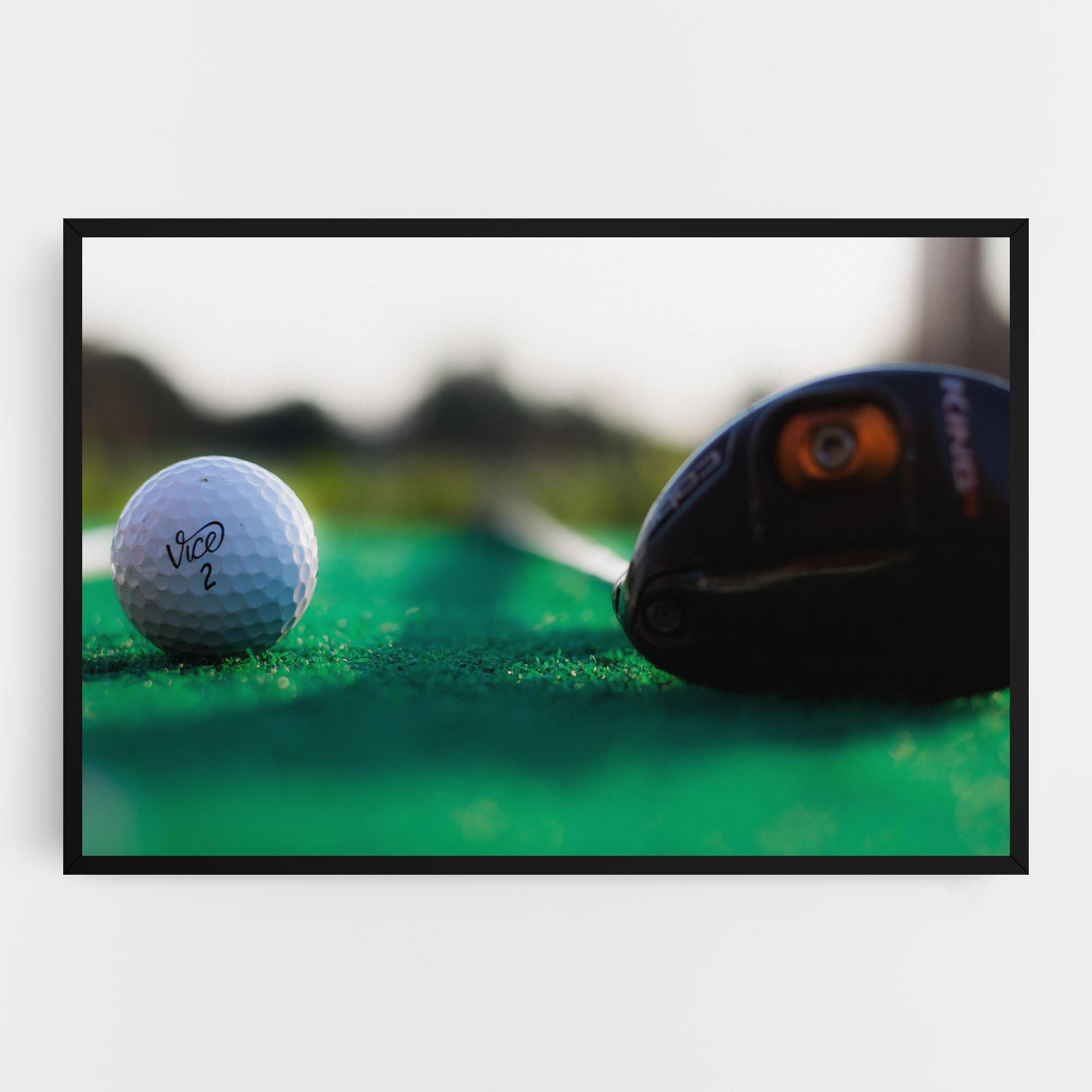 Vászonkép Green Grass Golf Ball mockup 0