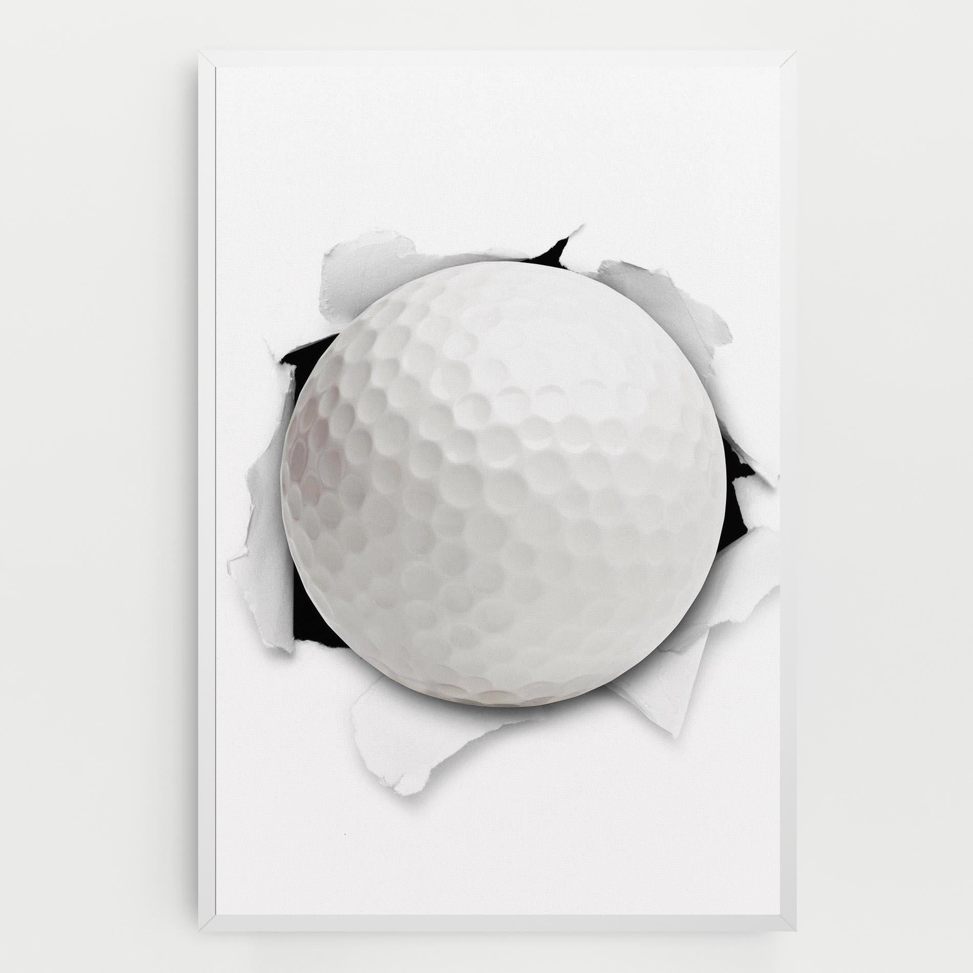 Vászonkép Golf Ball Bursting Hole mockup 0