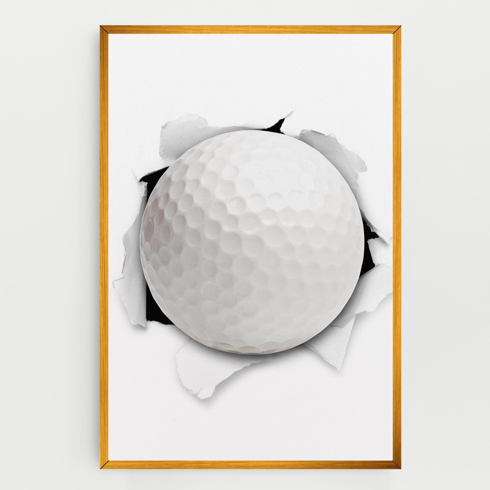 Vászonkép Golf Ball Bursting Hole mockup 0