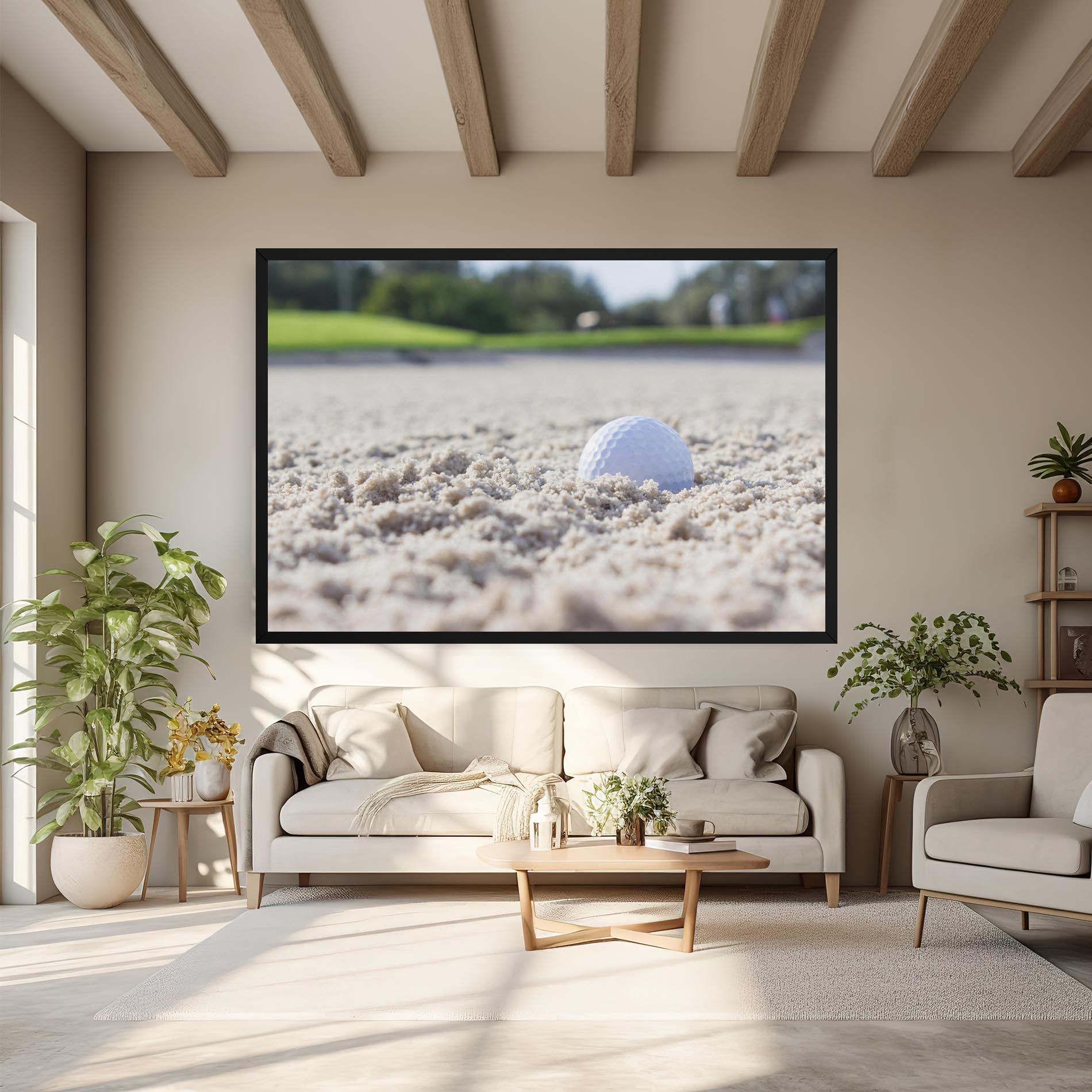 Vászonkép Golf Ball In Sand mockup 6