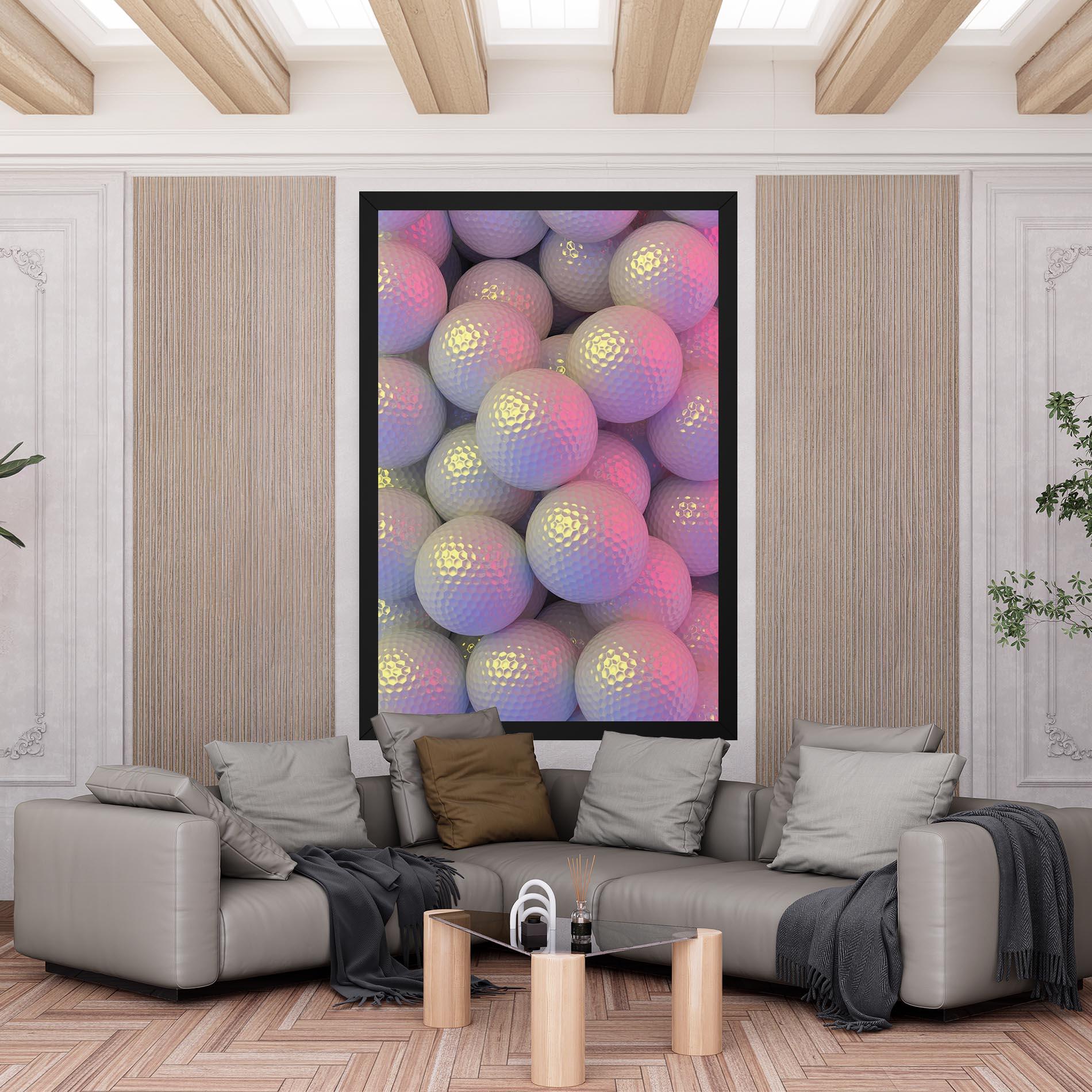 Vászonkép Purple Light Golf Ball mockup 6