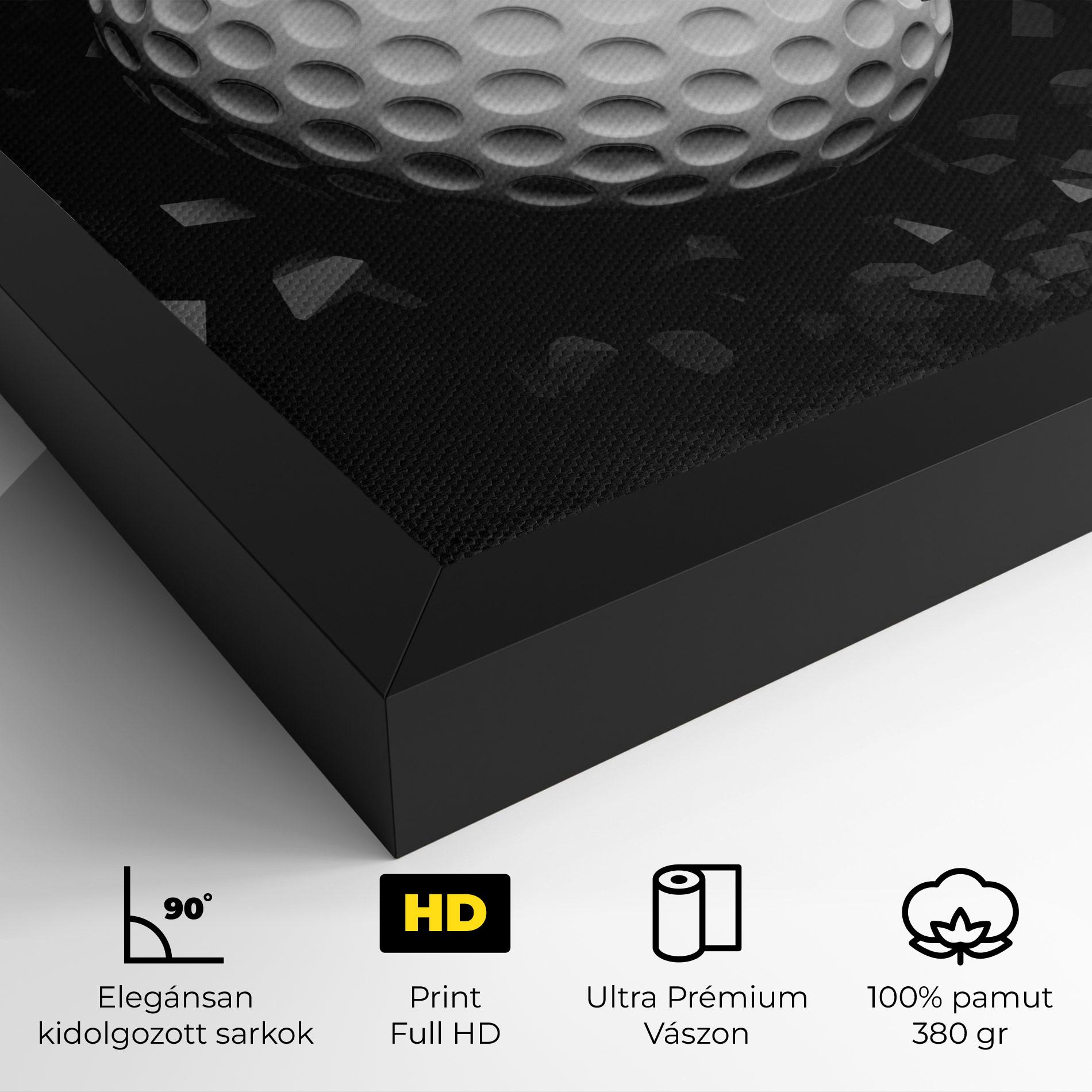 Vászonkép Black Wall Golf Ball mockup 4