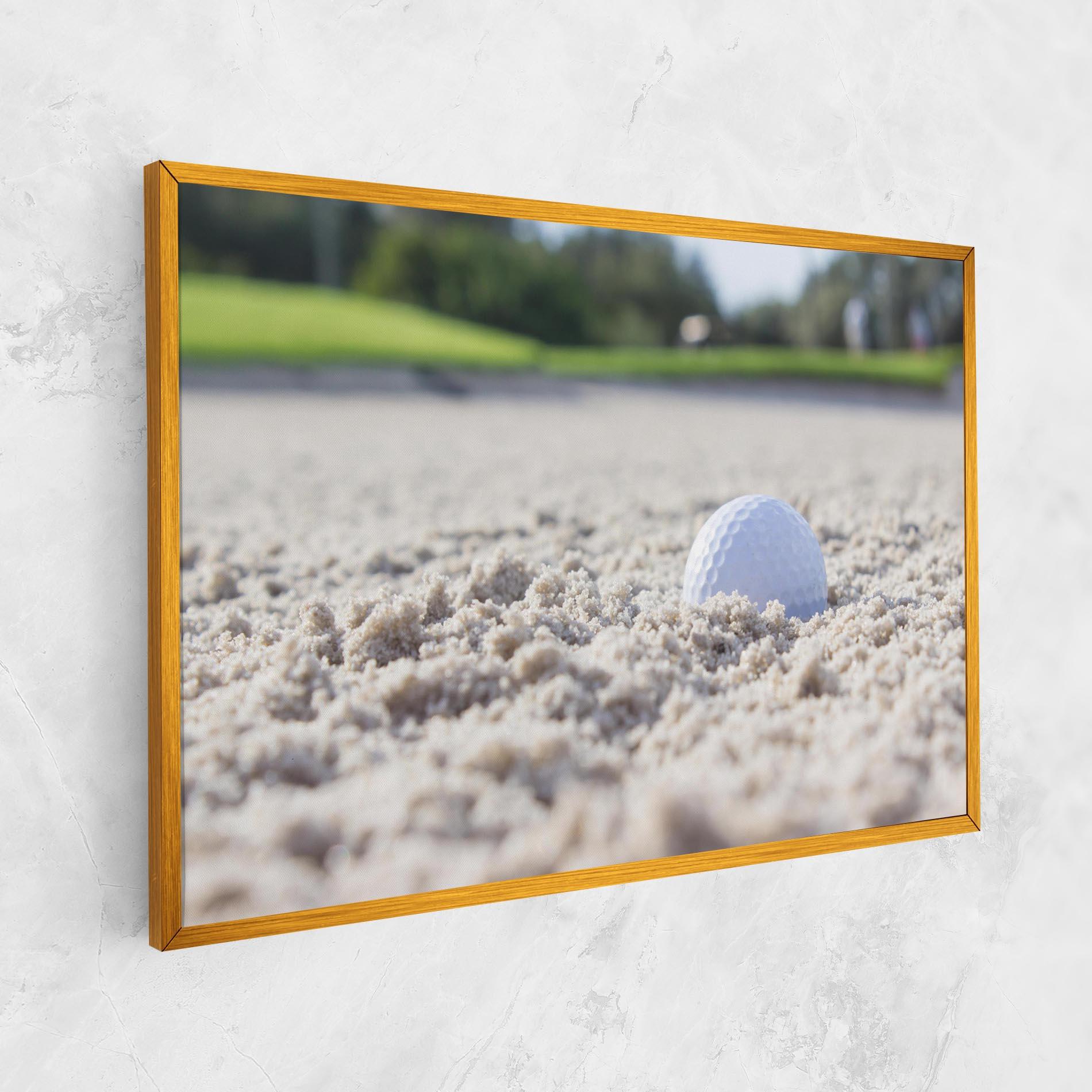 Vászonkép Golf Ball In Sand mockup 1
