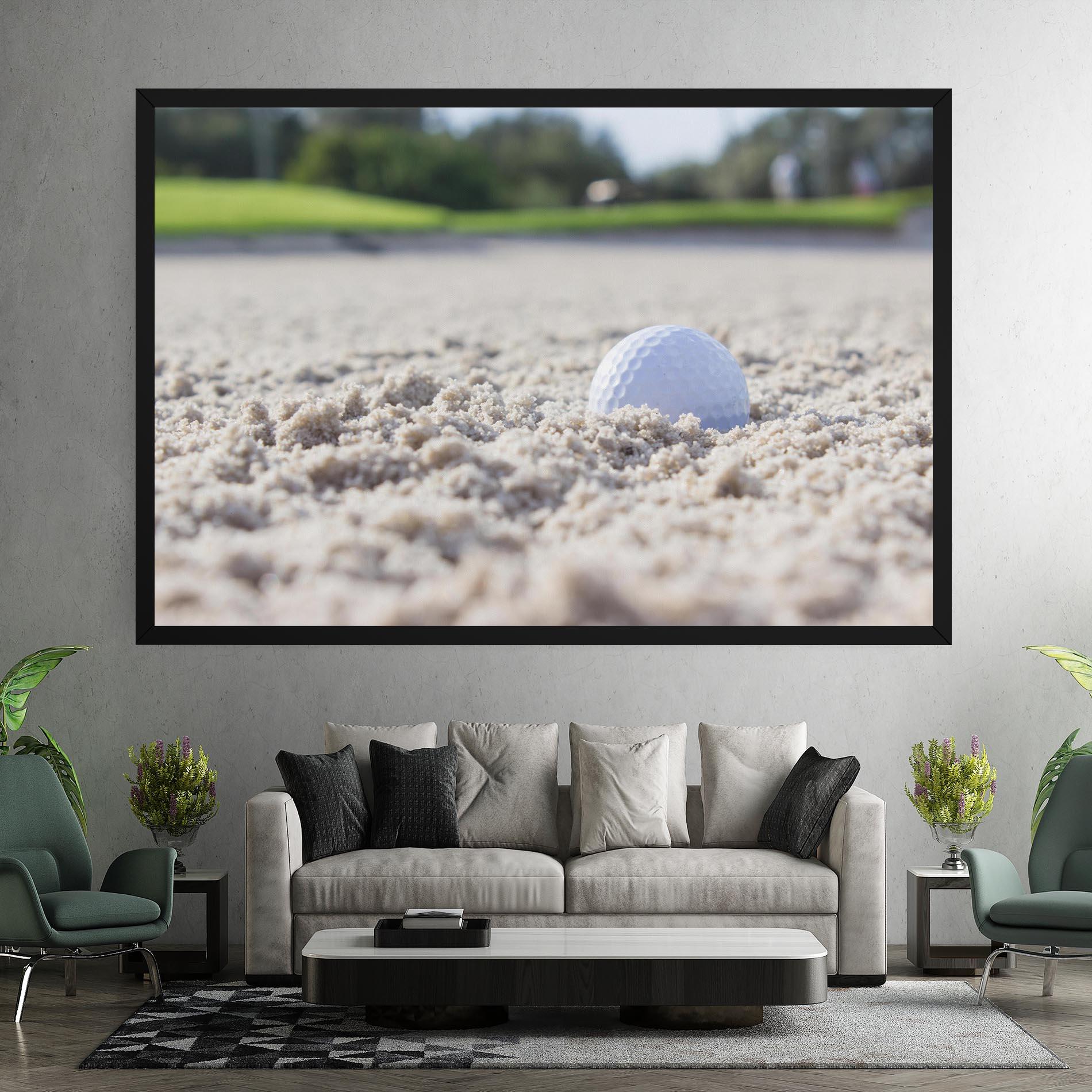 Vászonkép Golf Ball In Sand mockup 7