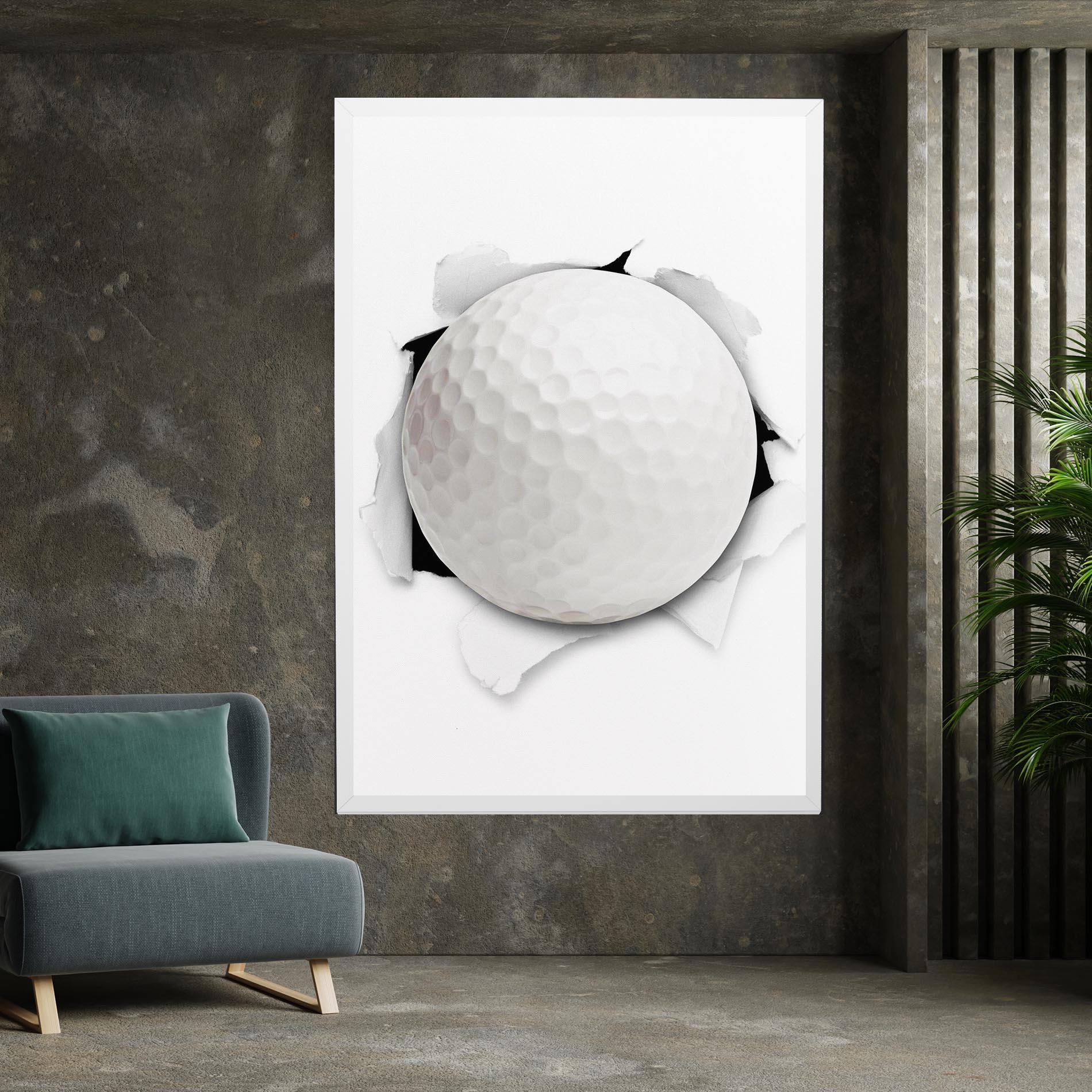 Vászonkép Golf Ball Bursting Hole mockup 7