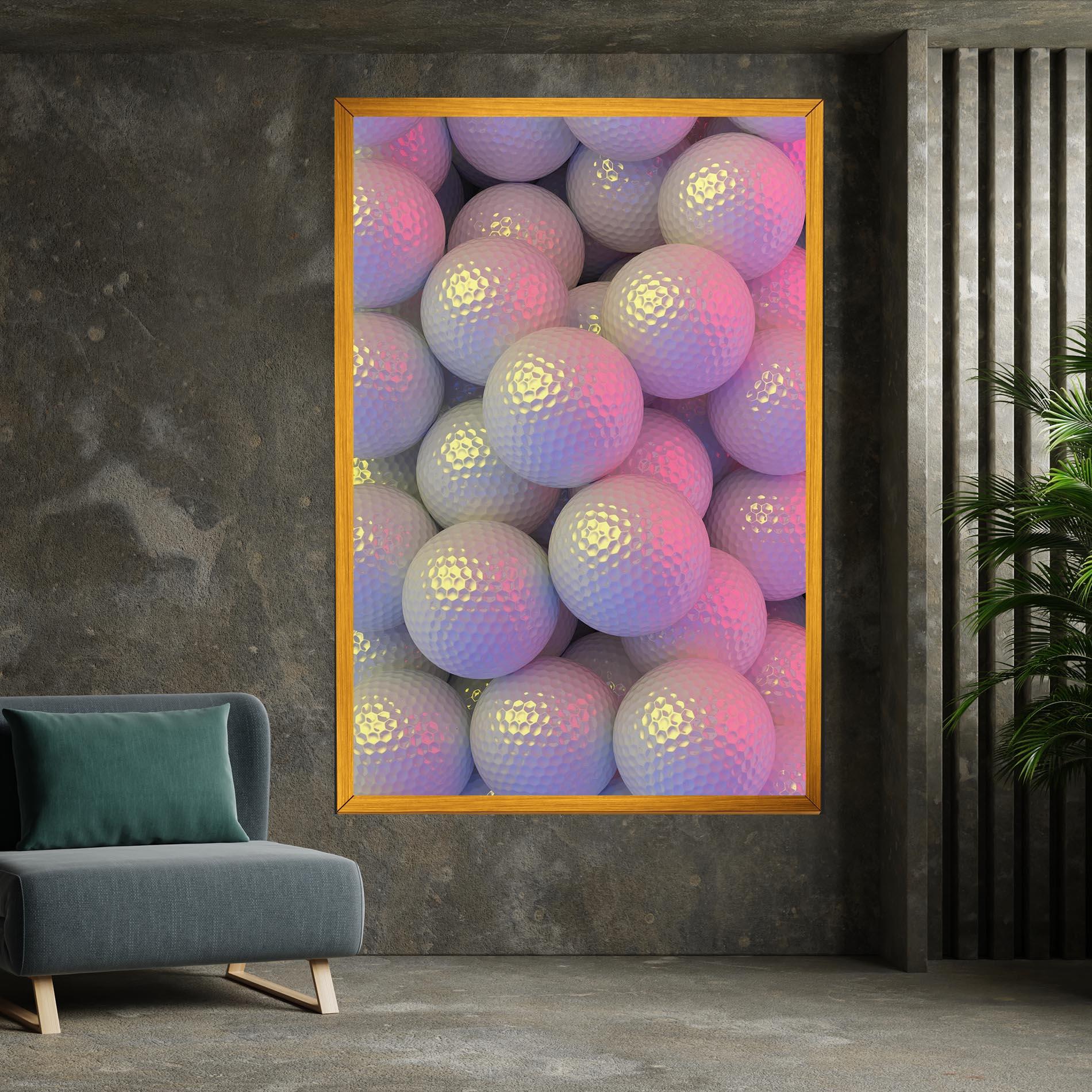 Vászonkép Purple Light Golf Ball mockup 7