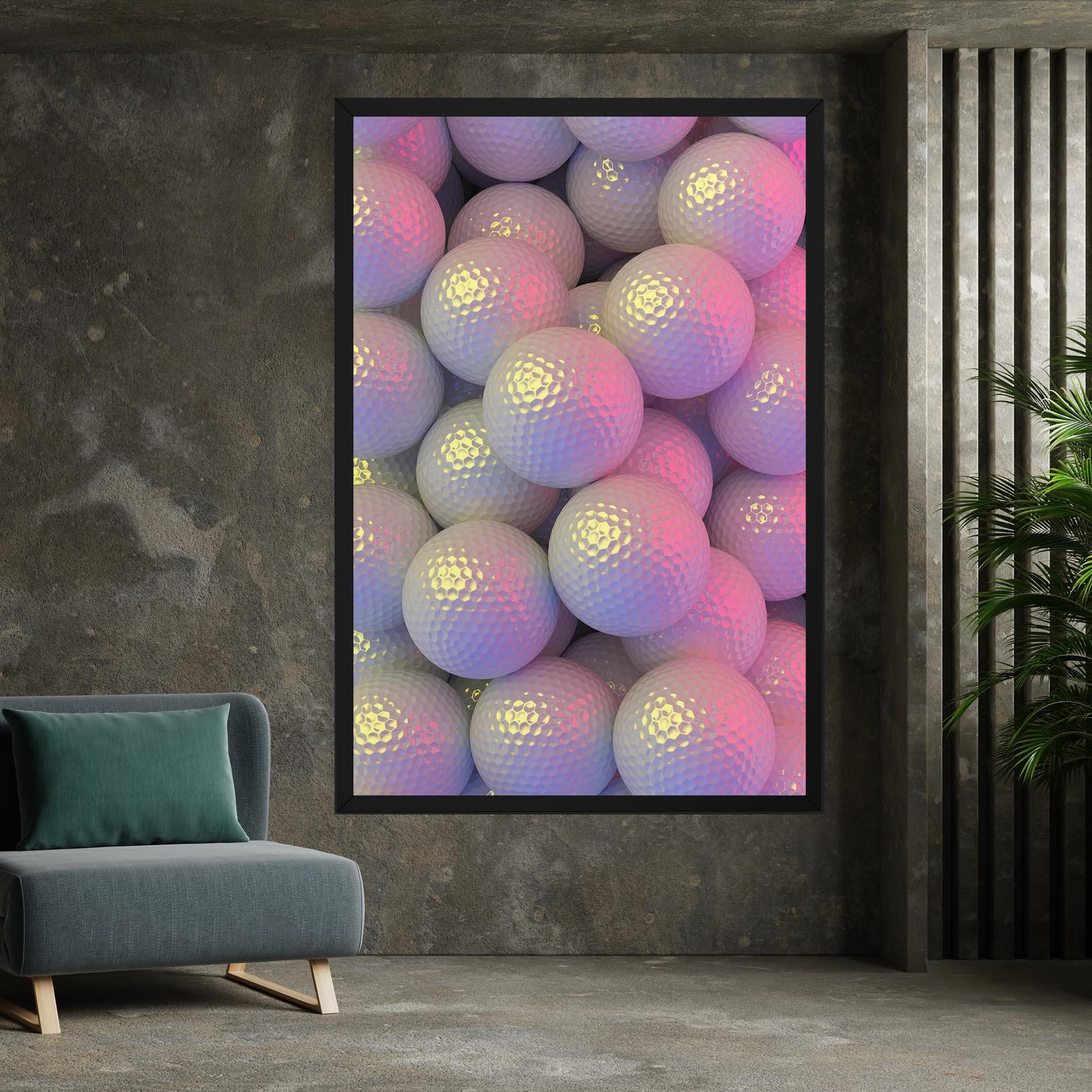 Vászonkép Purple Light Golf Ball mockup 7