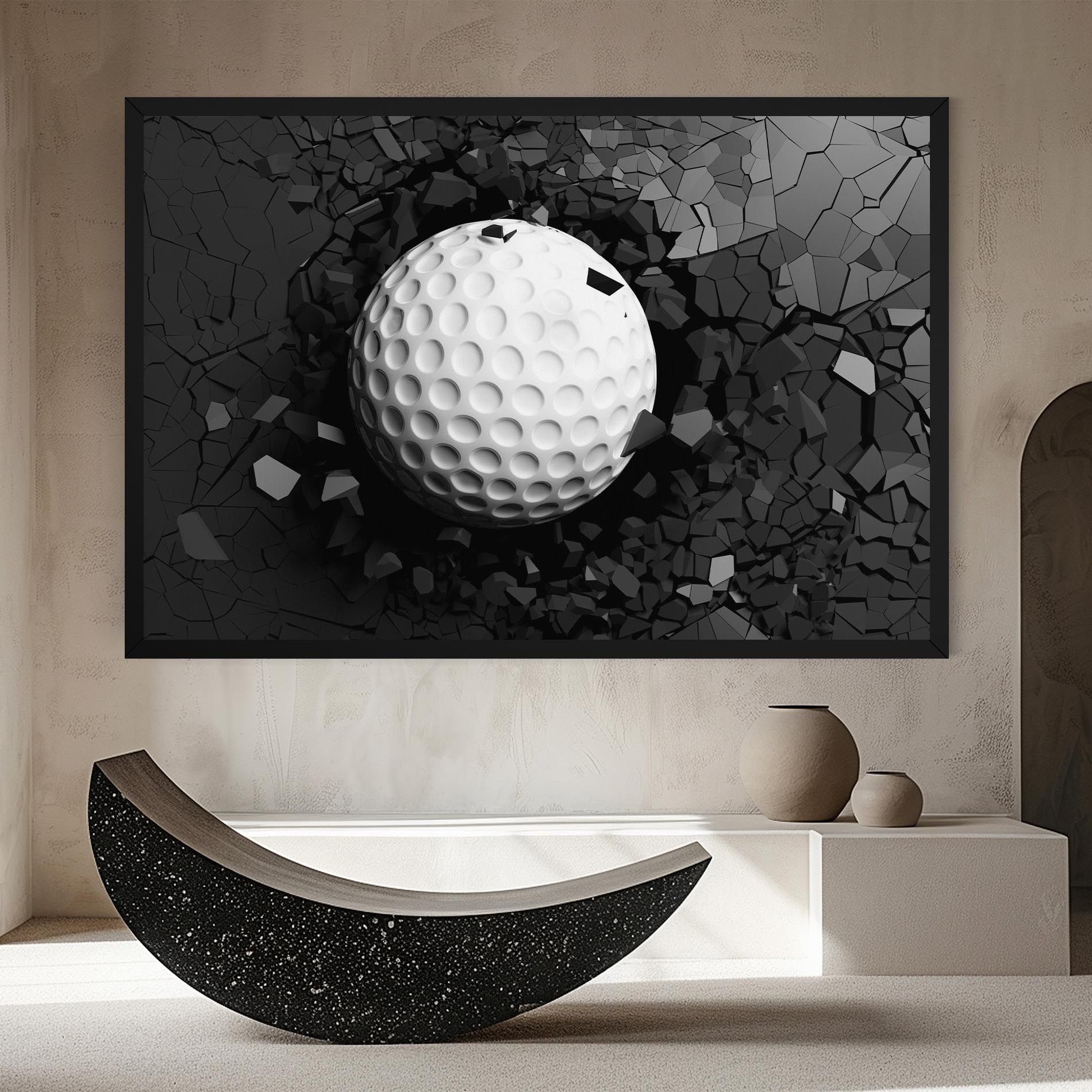 Black Wall Golf Ball mockup 8