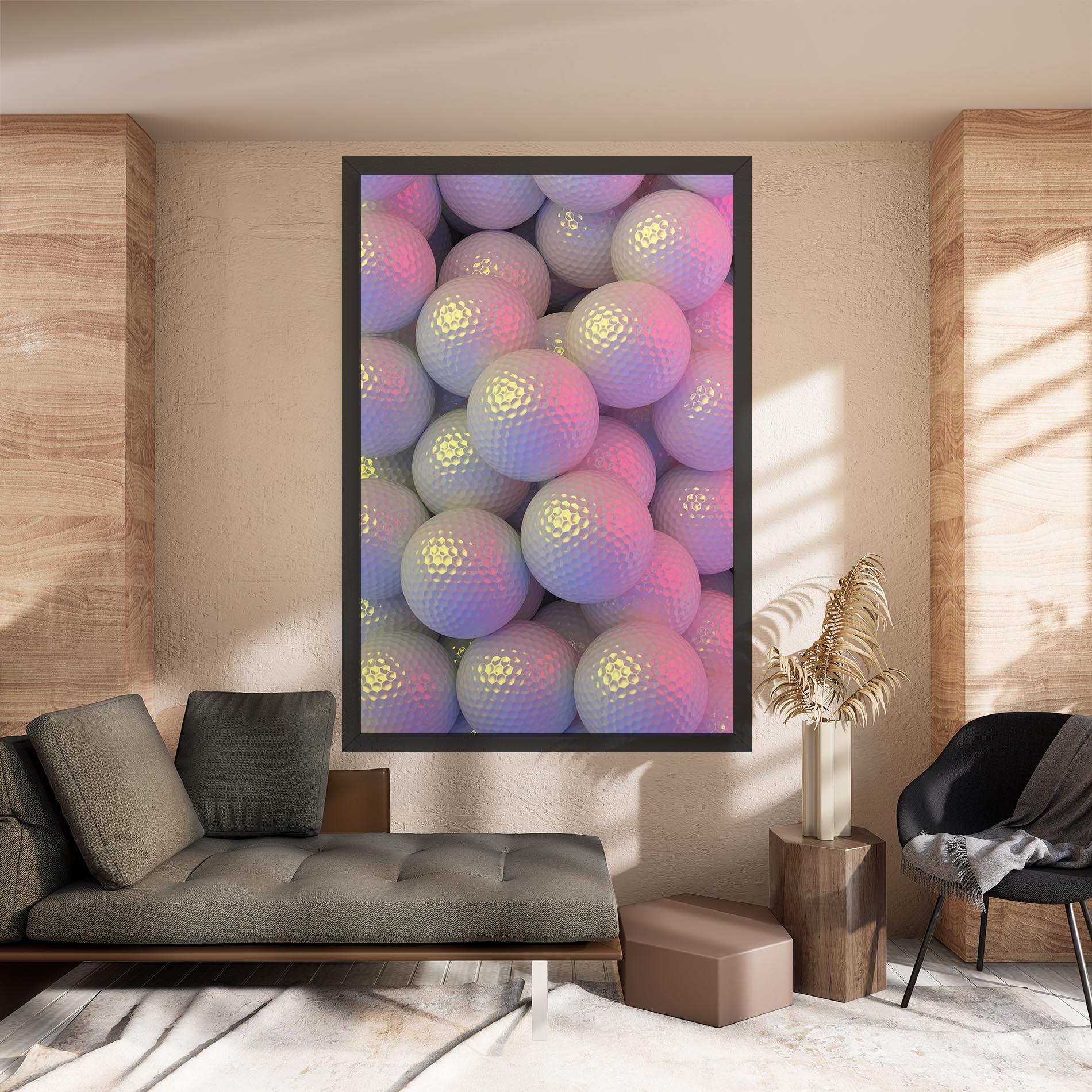 Vászonkép Purple Light Golf Ball mockup 8