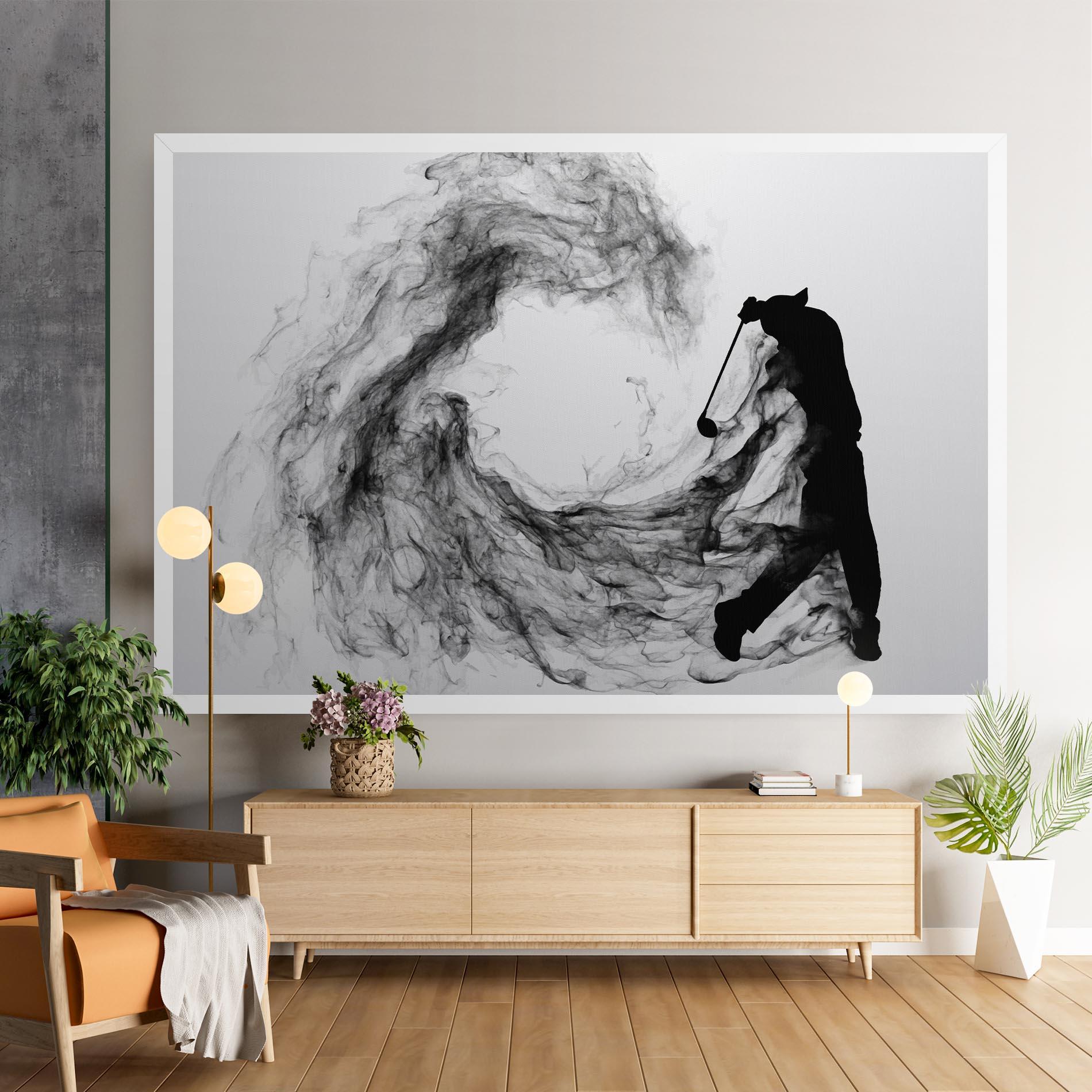 Vászonkép Black Smoke Golf mockup 9