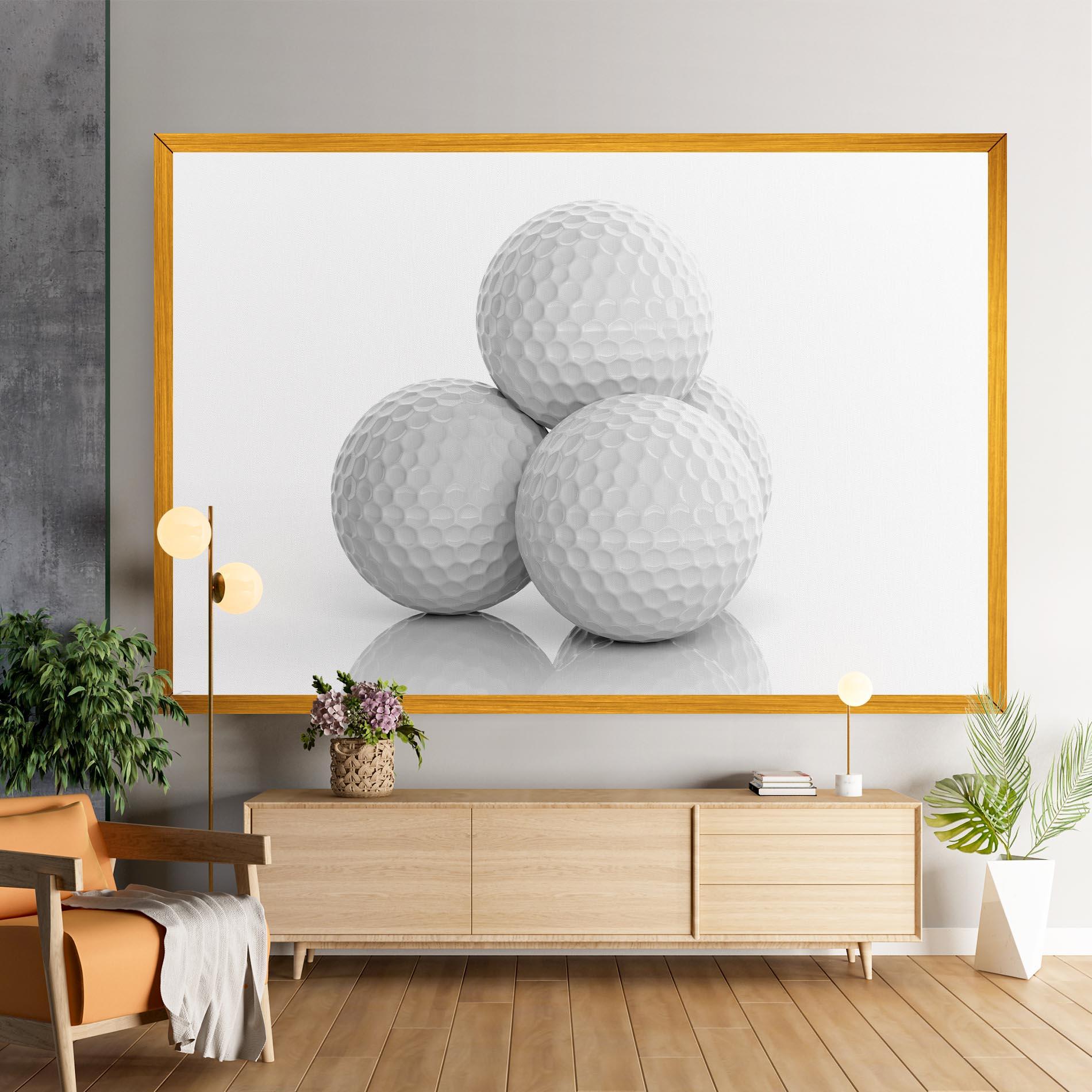 Vászonkép 3d Golf Balls mockup 9