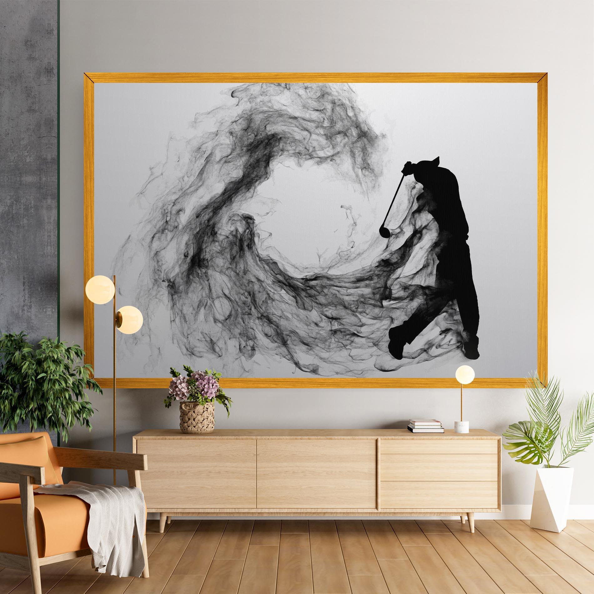 Vászonkép Black Smoke Golf mockup 9