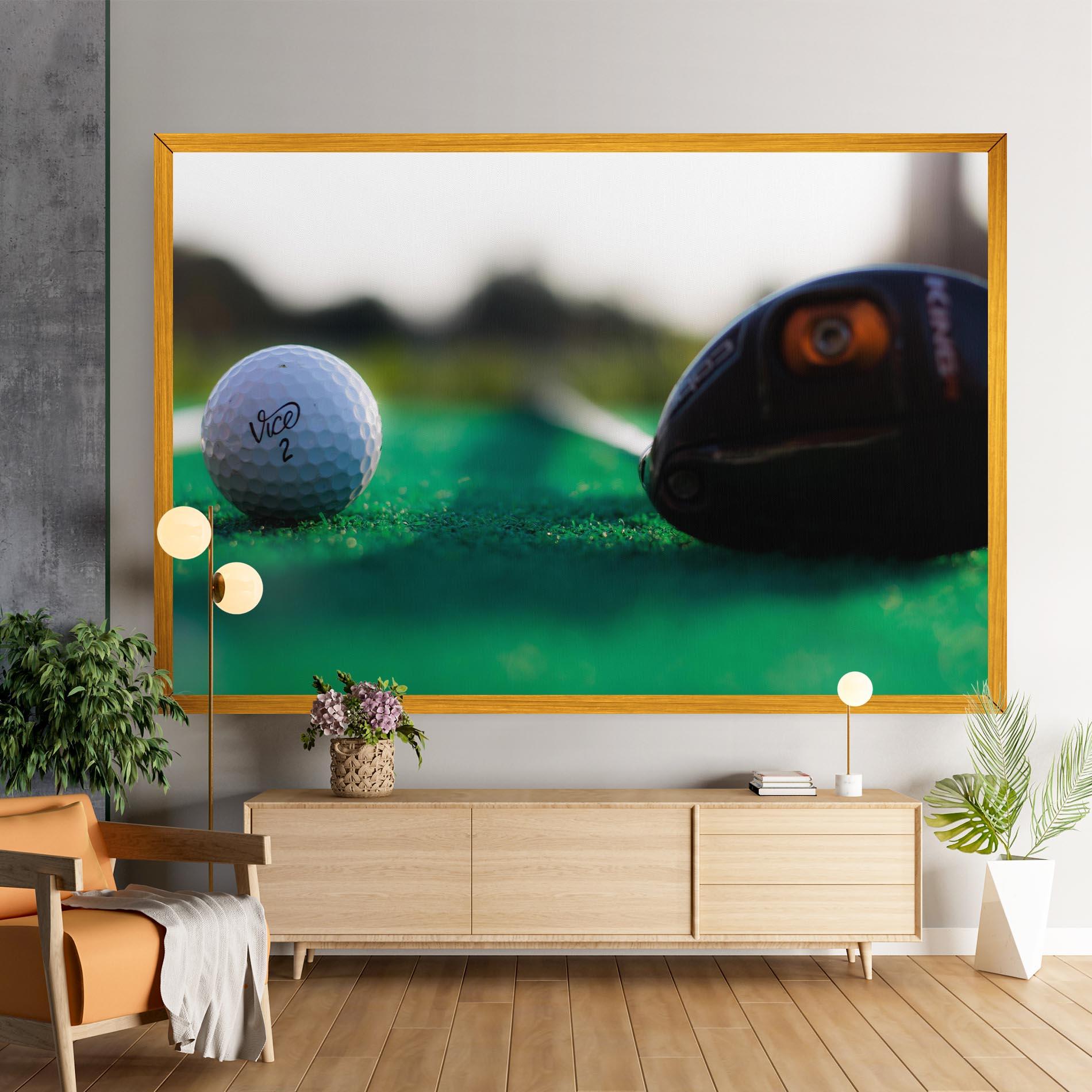 Vászonkép Green Grass Golf Ball mockup 9