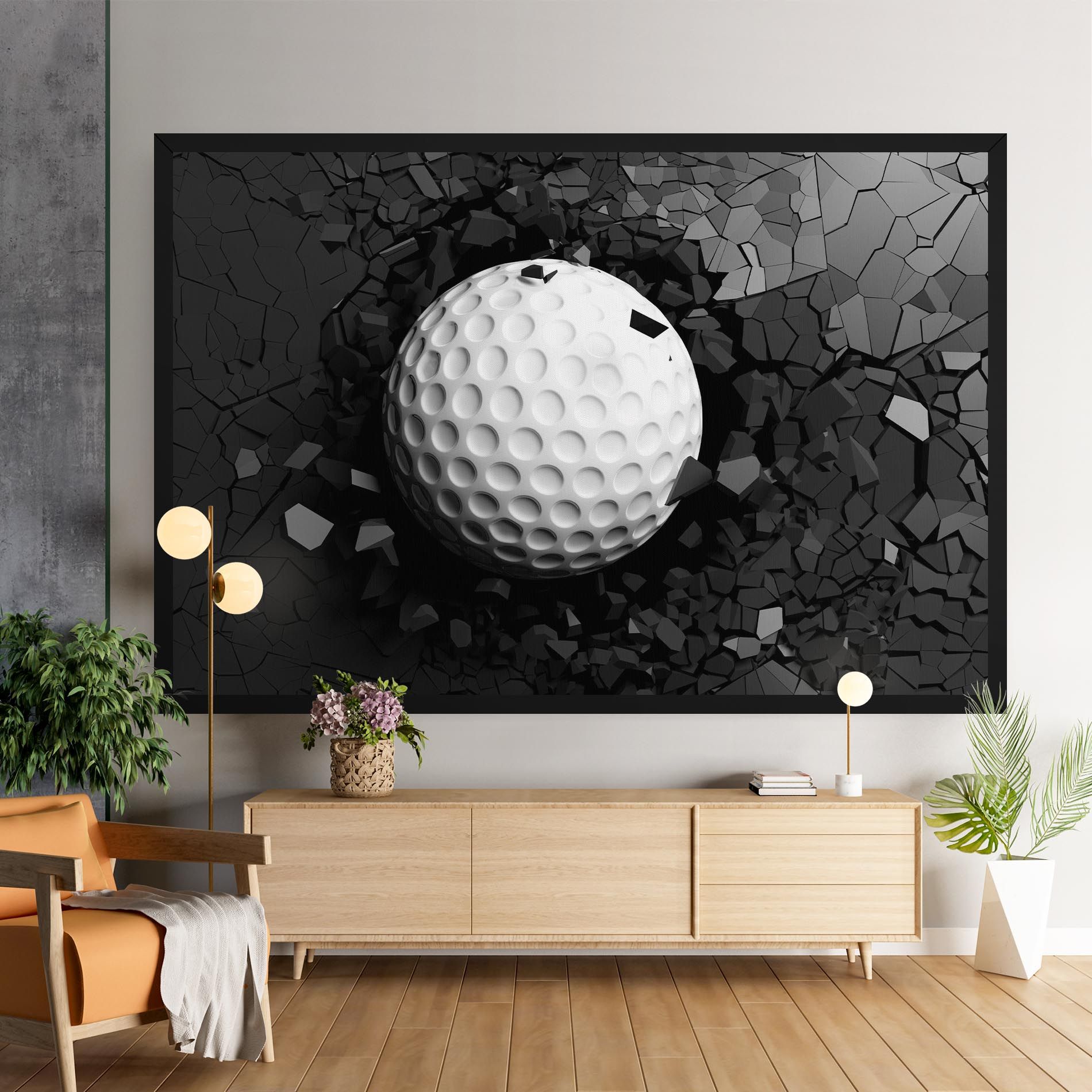 Black Wall Golf Ball mockup 9