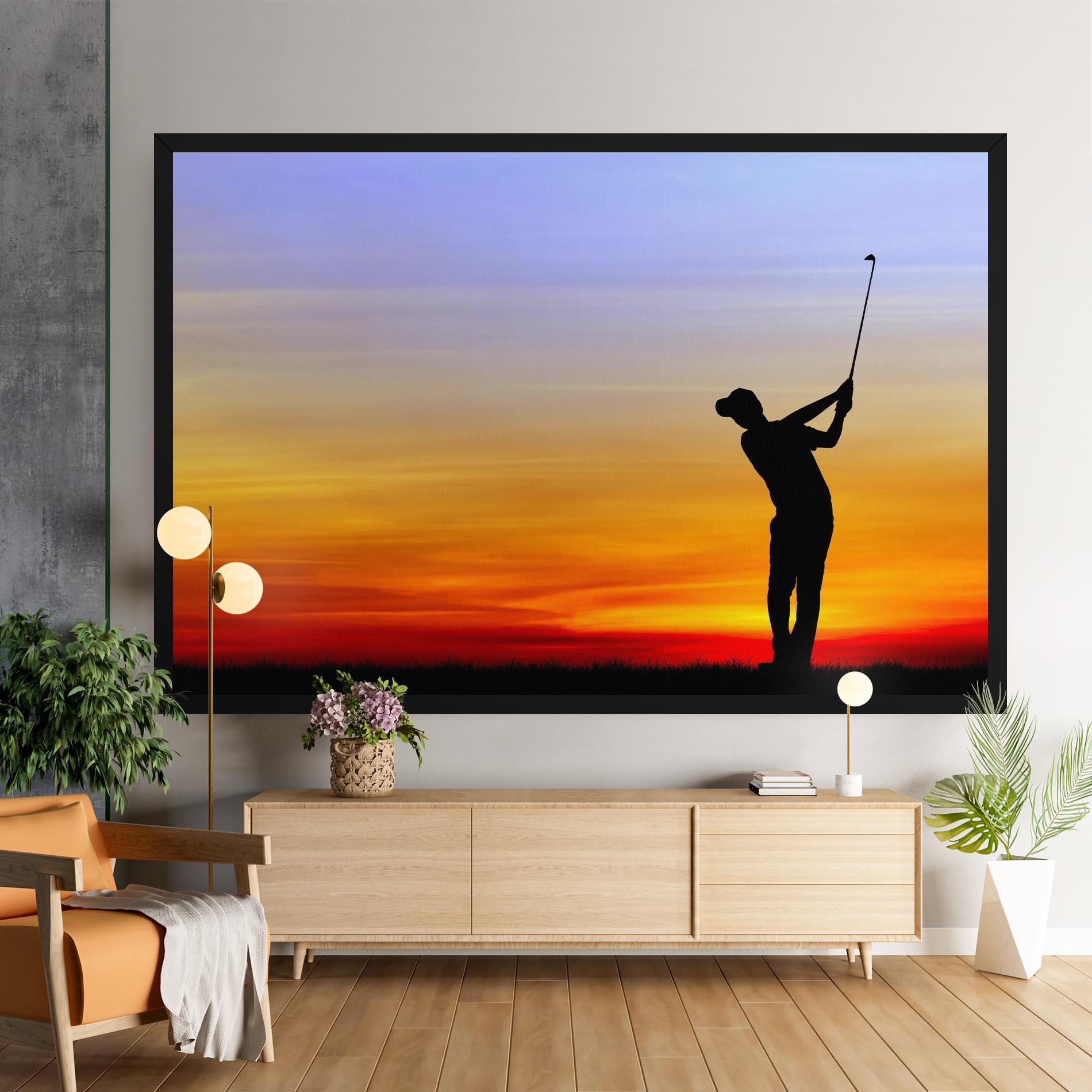 Vászonkép Playing Golf Sunrise mockup 9