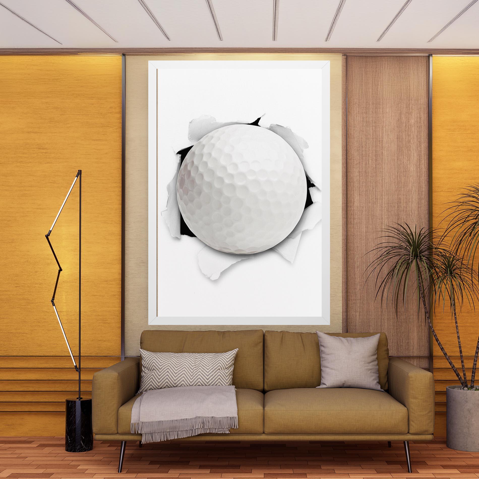 Vászonkép Golf Ball Bursting Hole mockup 9