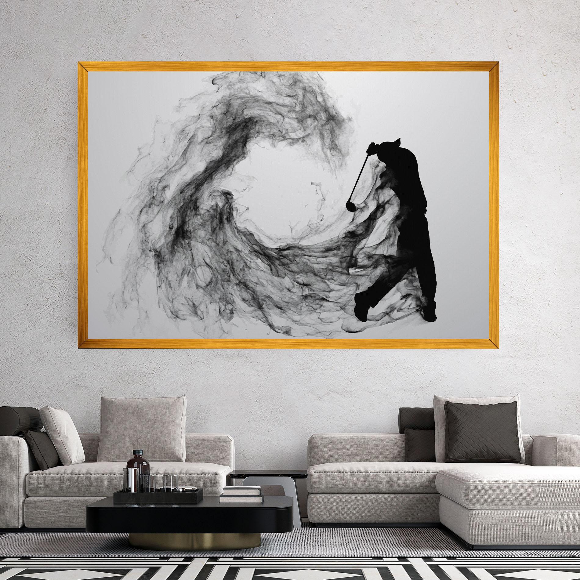 Vászonkép Black Smoke Golf mockup 2