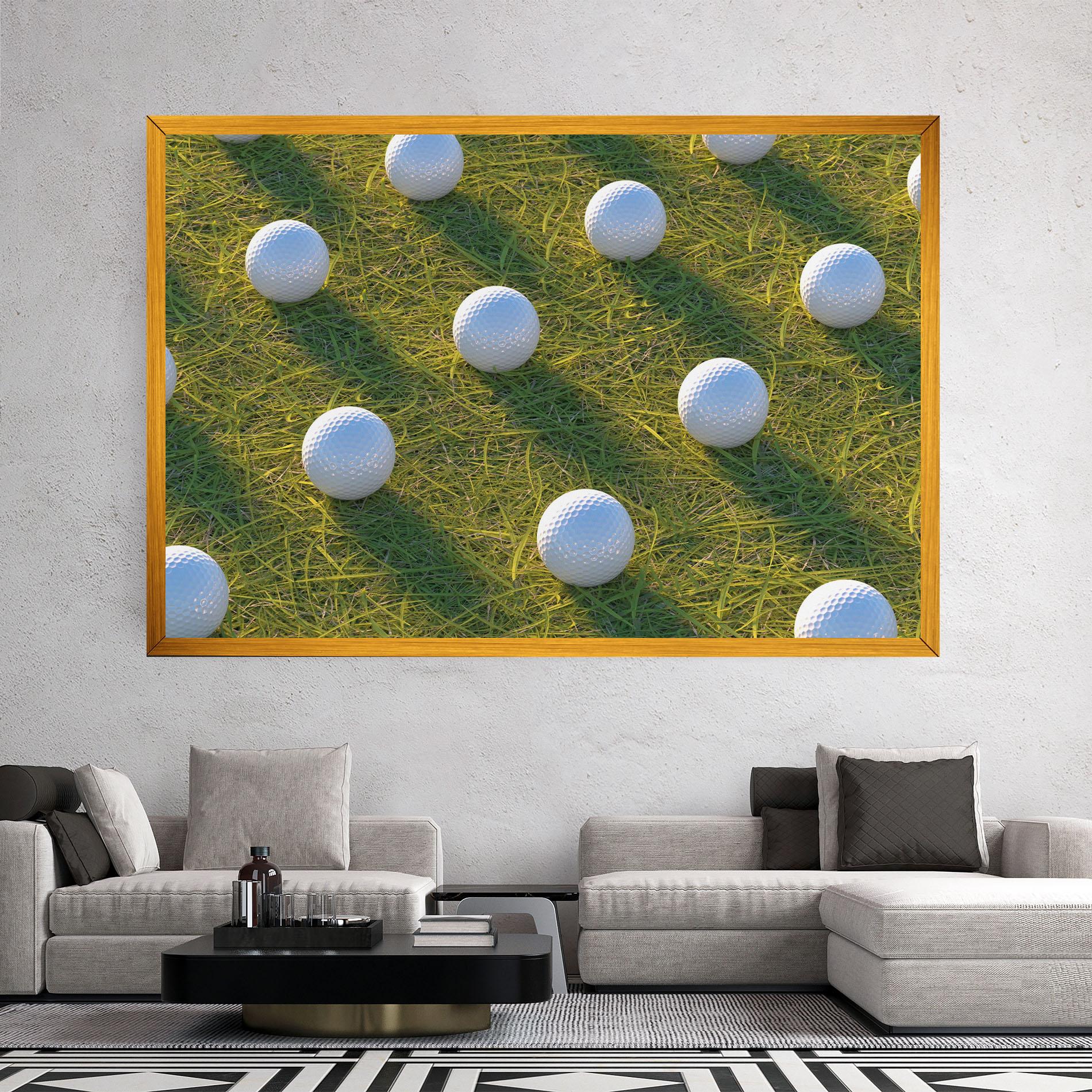 Vászonkép Golf Ball On Grass mockup 2