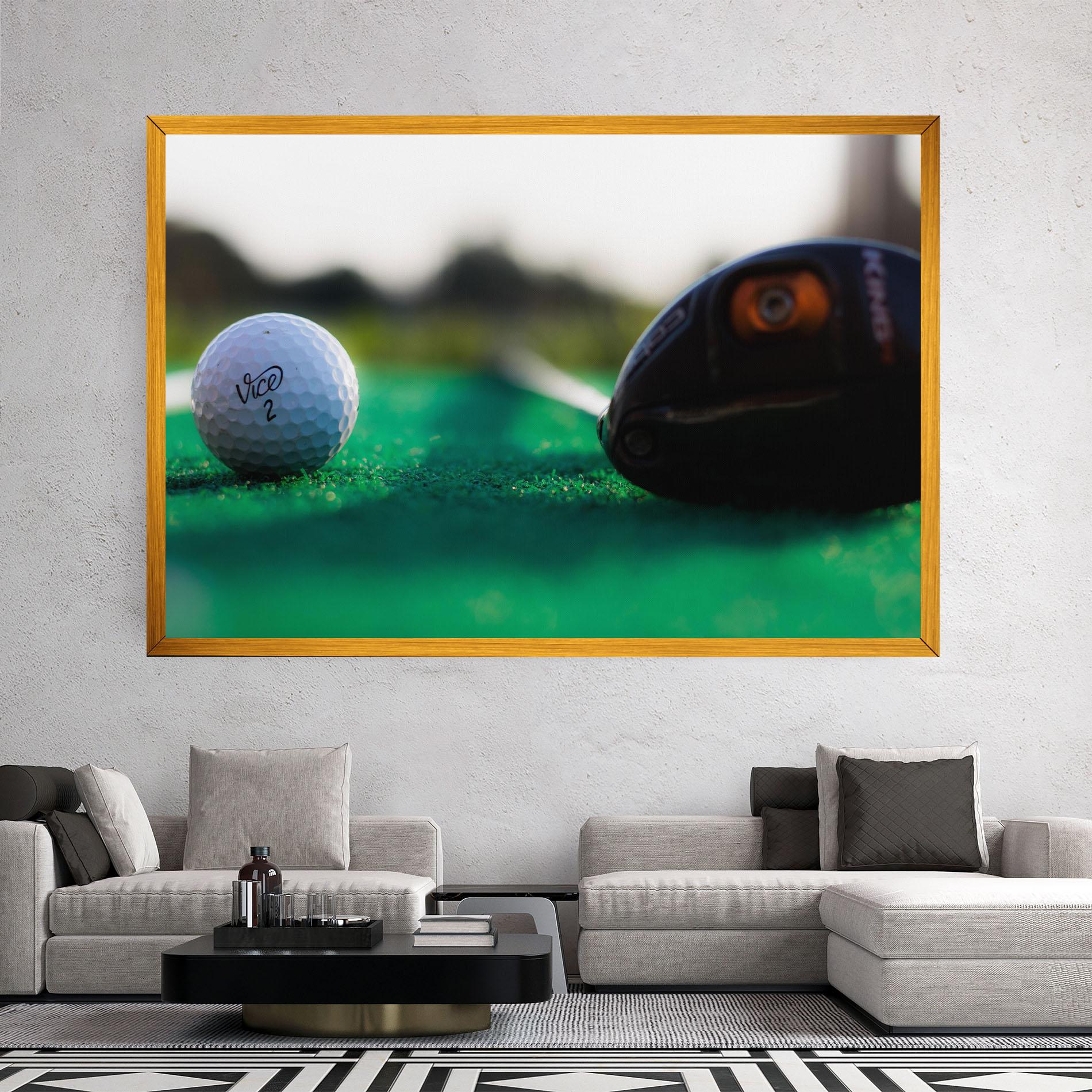 Vászonkép Green Grass Golf Ball mockup 2