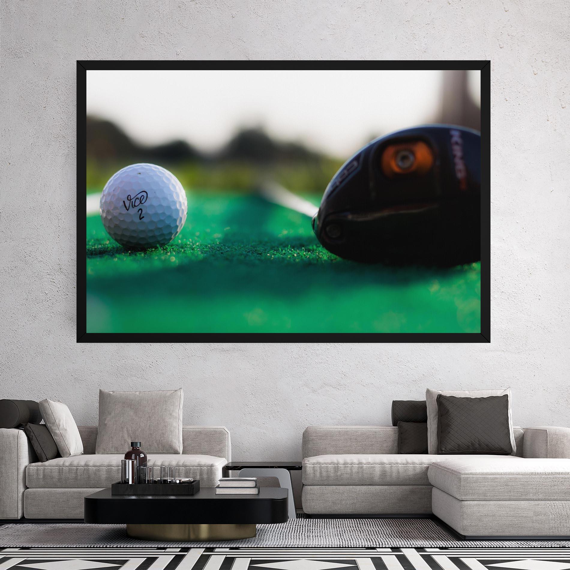 Vászonkép Green Grass Golf Ball mockup 2