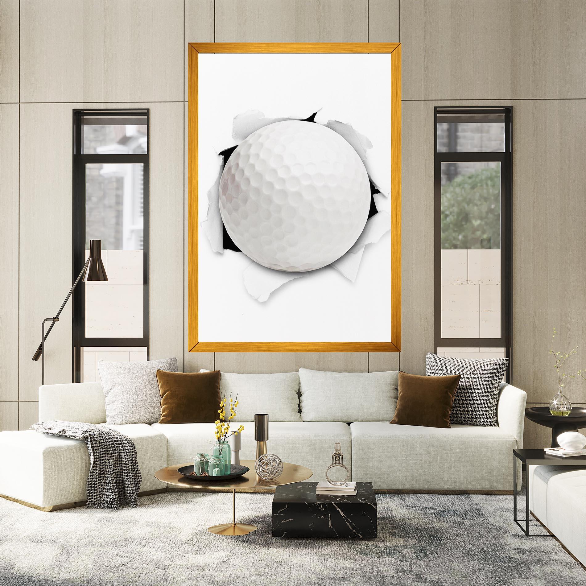 Vászonkép Golf Ball Bursting Hole mockup 2