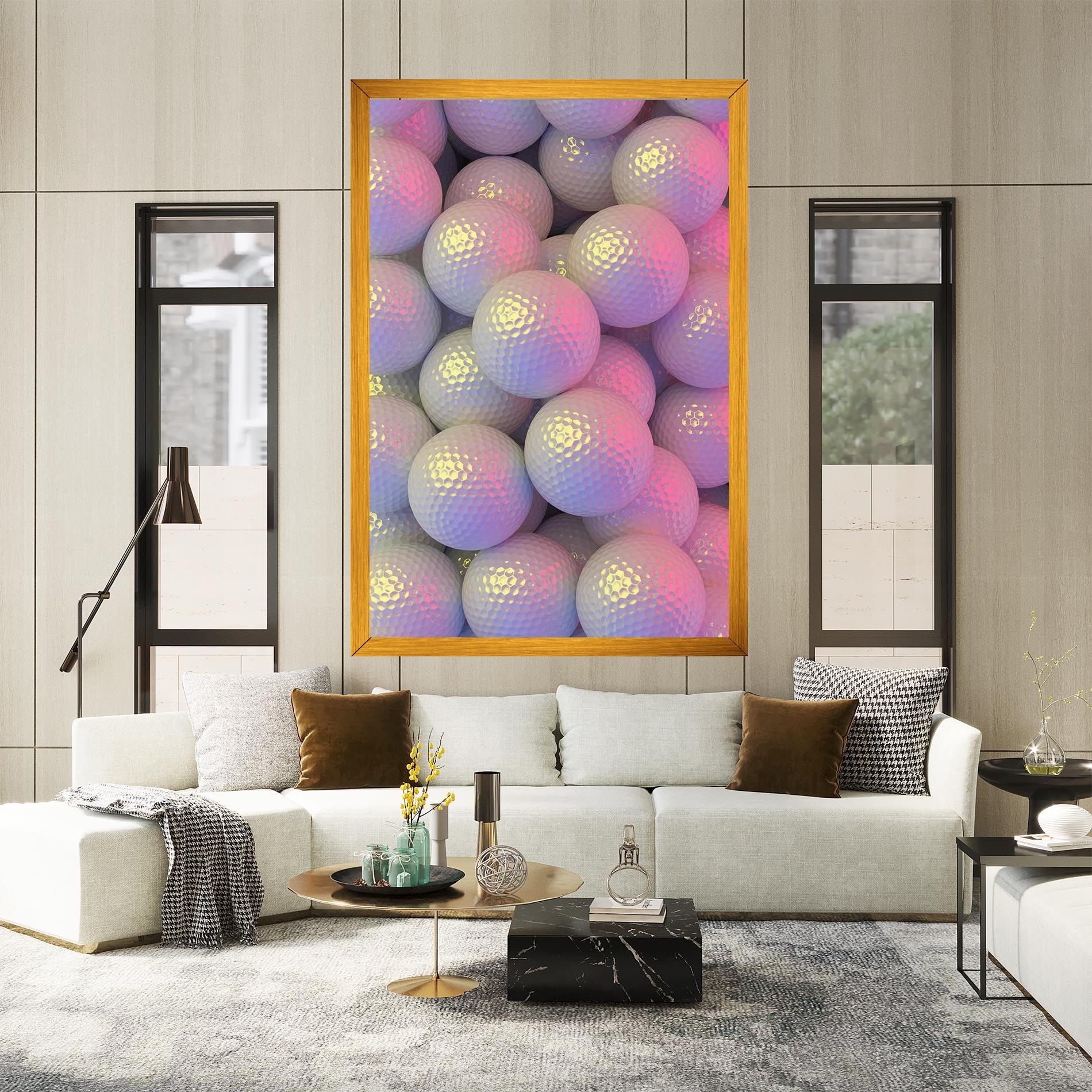 Purple Light Golf Ball mockup 2