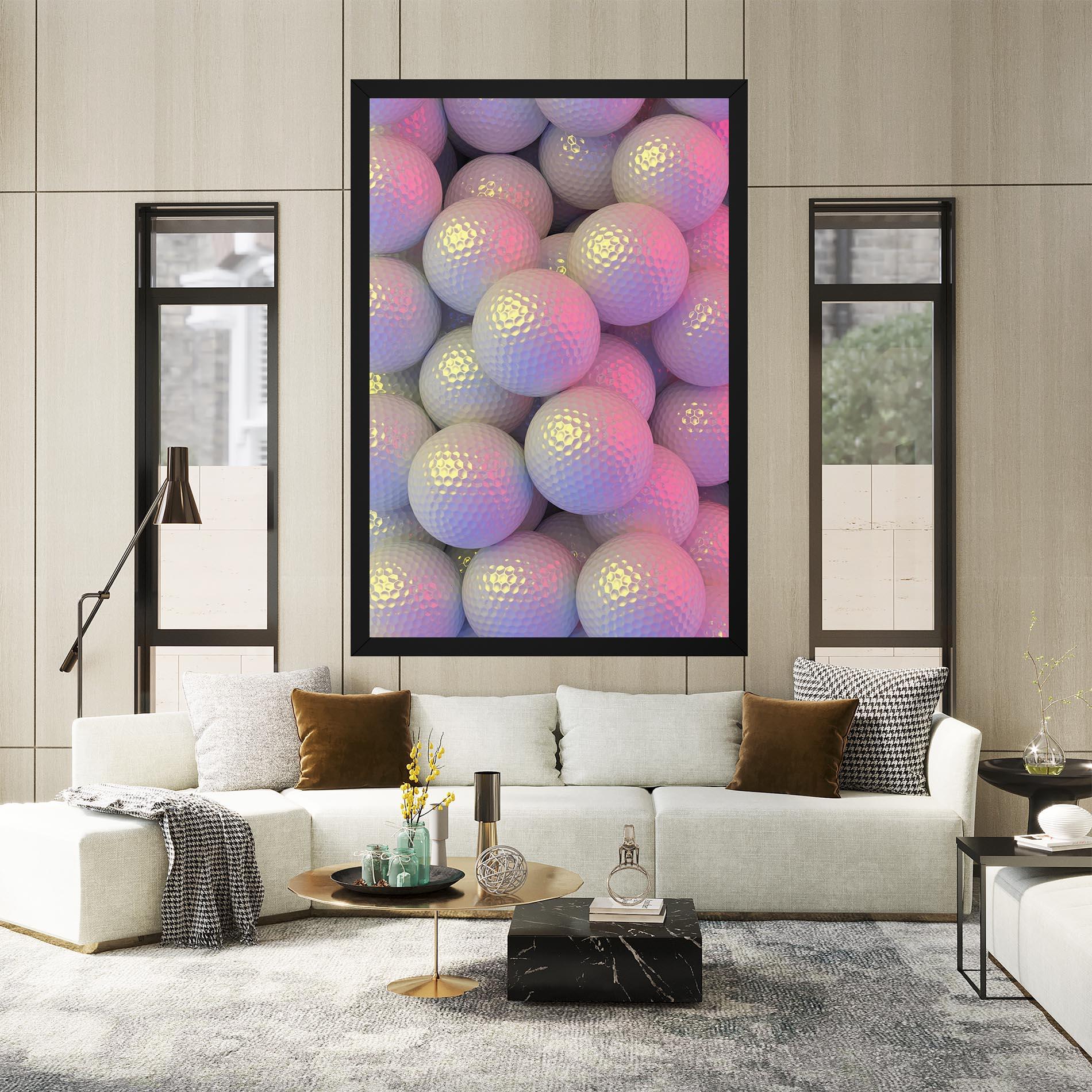 Vászonkép Purple Light Golf Ball mockup 2