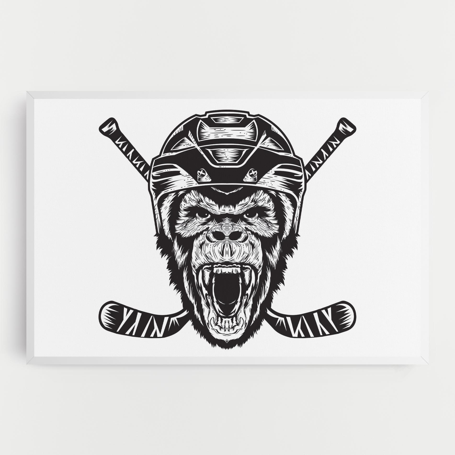 Vászonkép Monkey Hockey mockup 0
