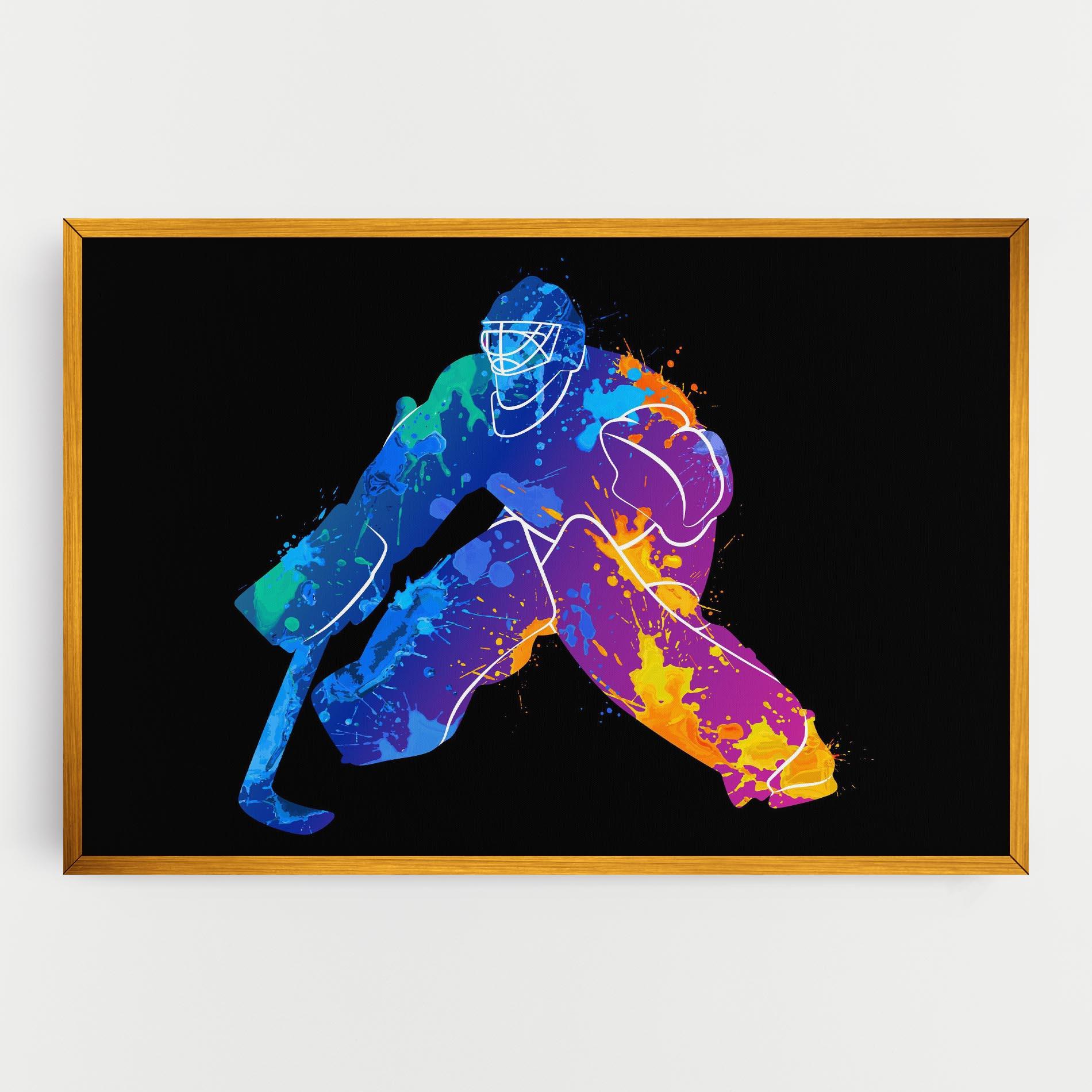 Vászonkép Blue Purple Hockey mockup 0