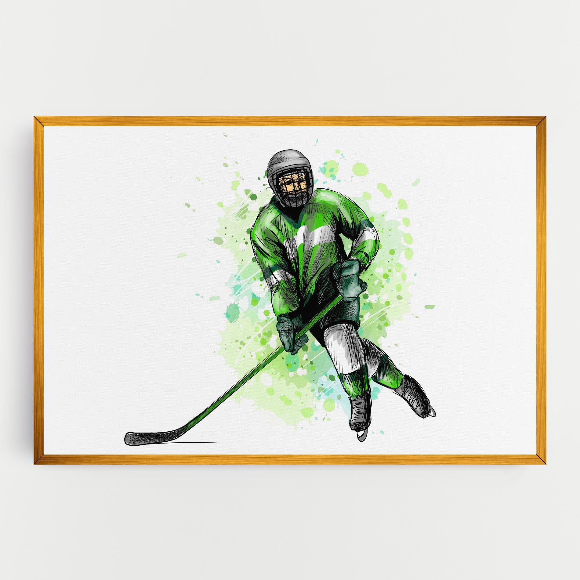 Vászonkép Green Hockey mockup 0