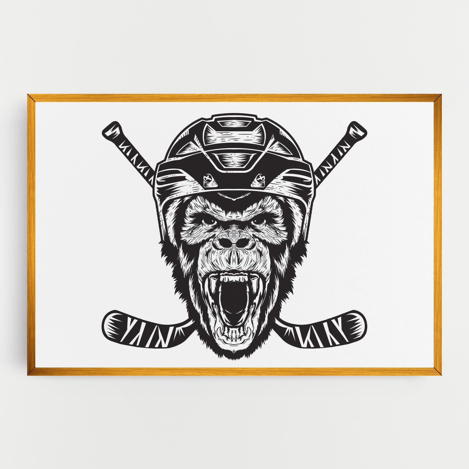 Vászonkép Monkey Hockey mockup 0