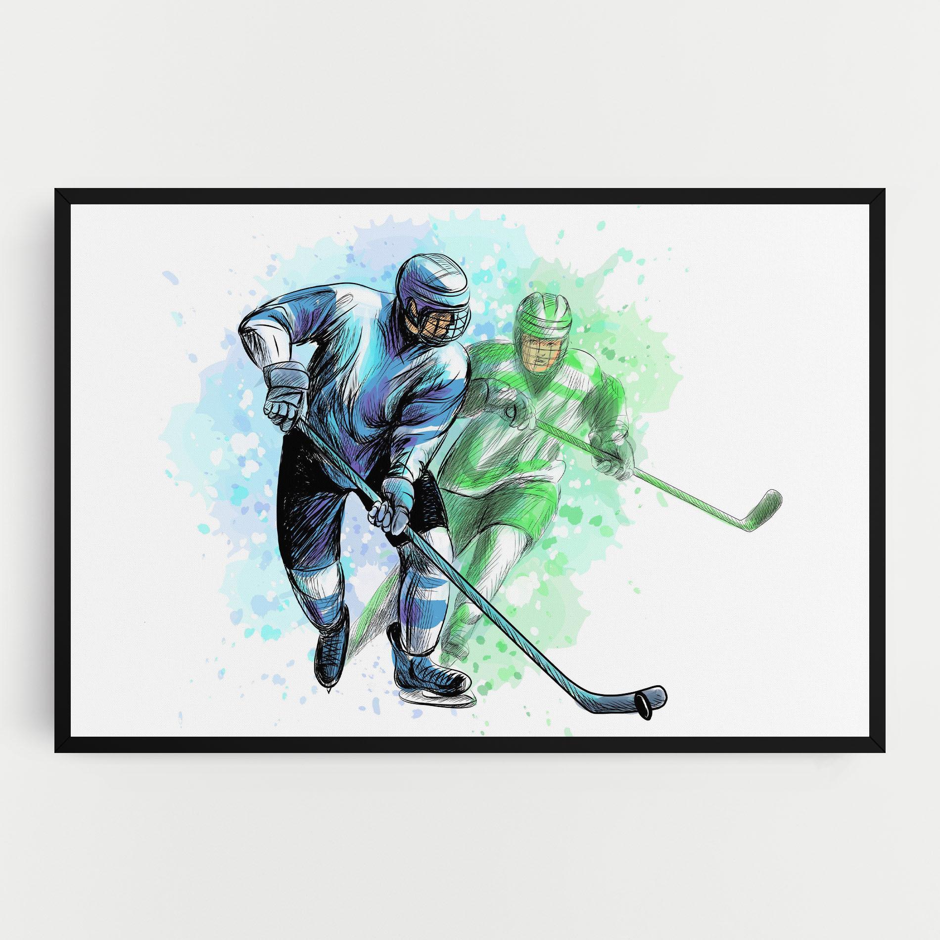 Vászonkép Green Blue Hockey mockup 0