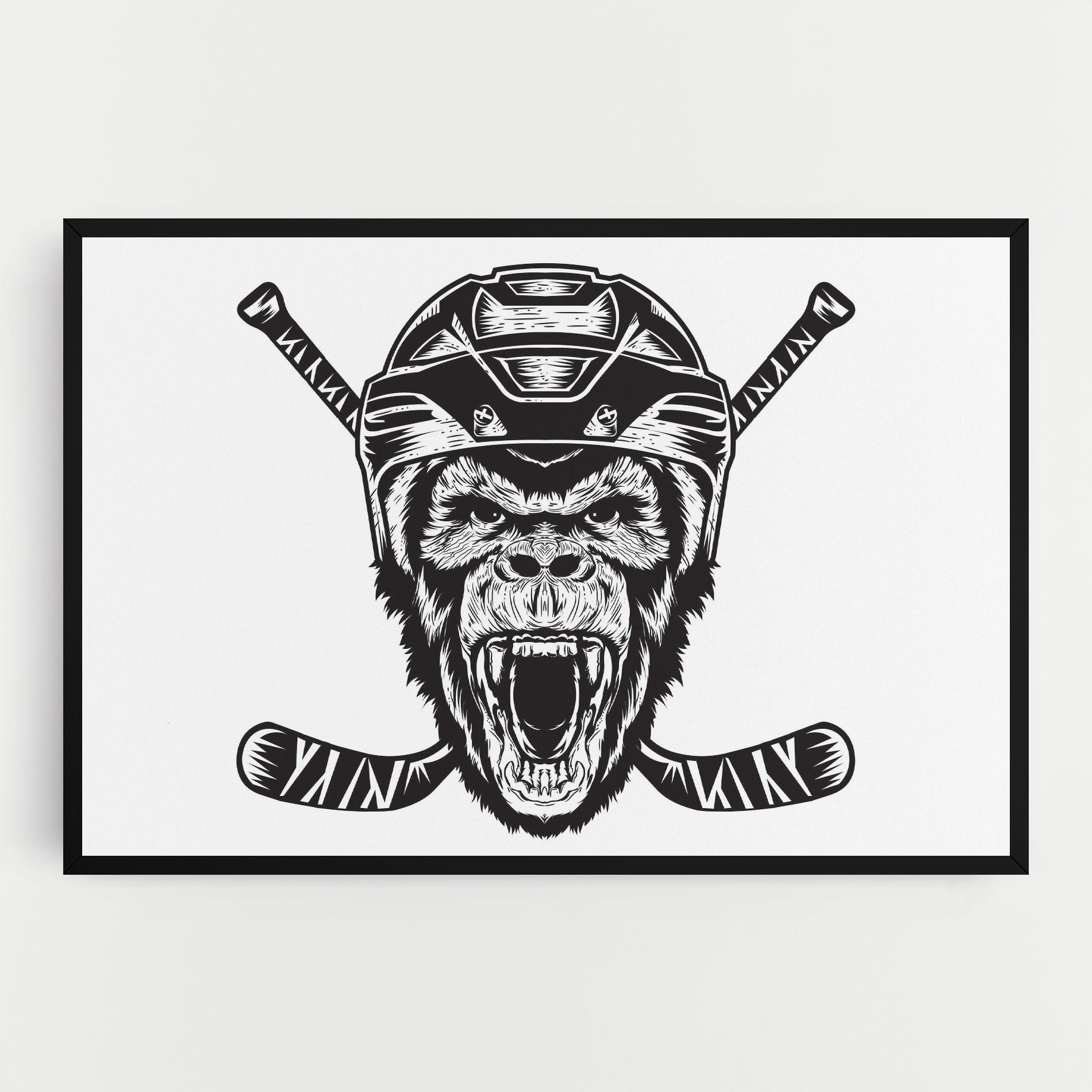Vászonkép Monkey Hockey mockup 0