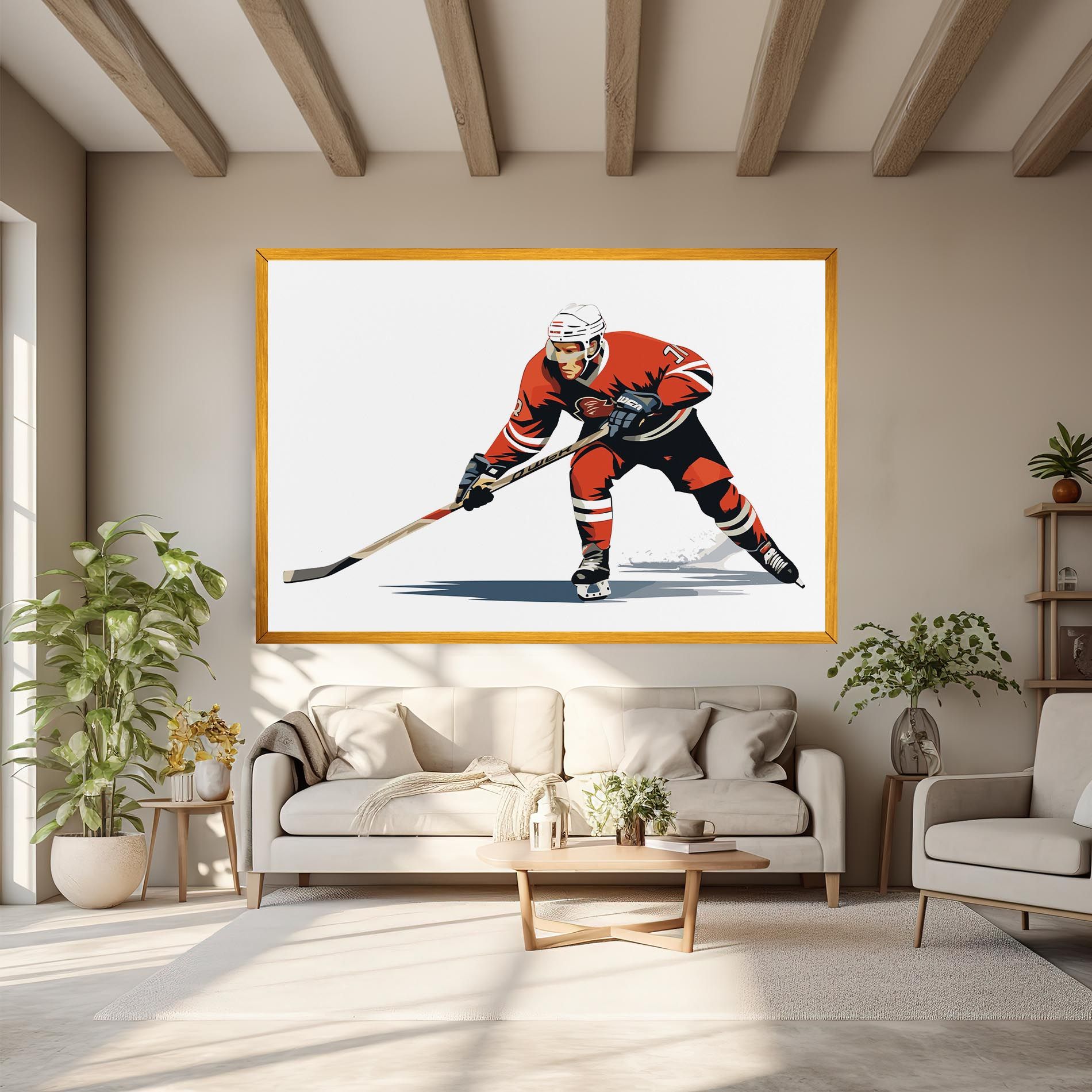 Hockey Orange Player mockup 6