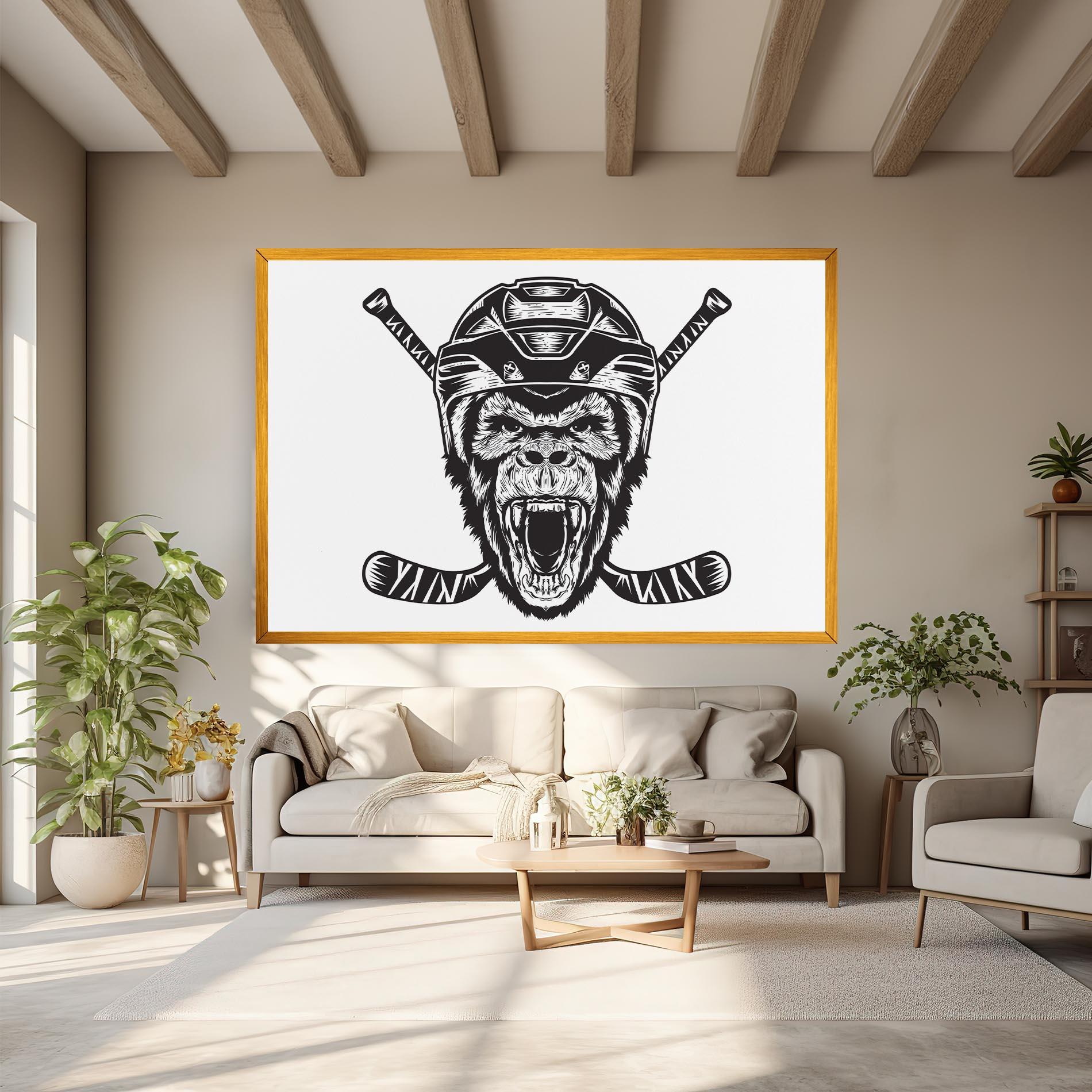 Vászonkép Monkey Hockey mockup 6