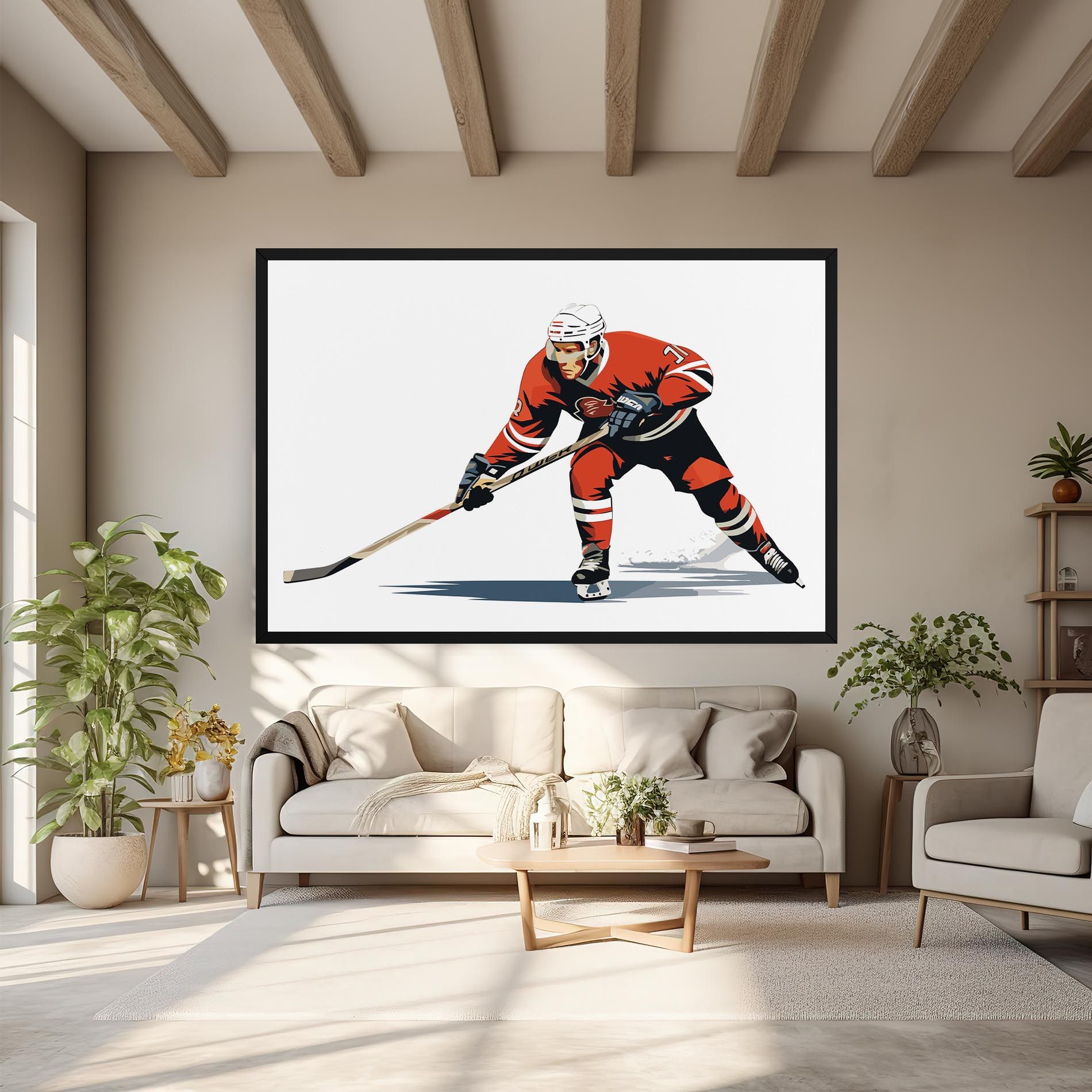 Hockey Orange Player mockup 6
