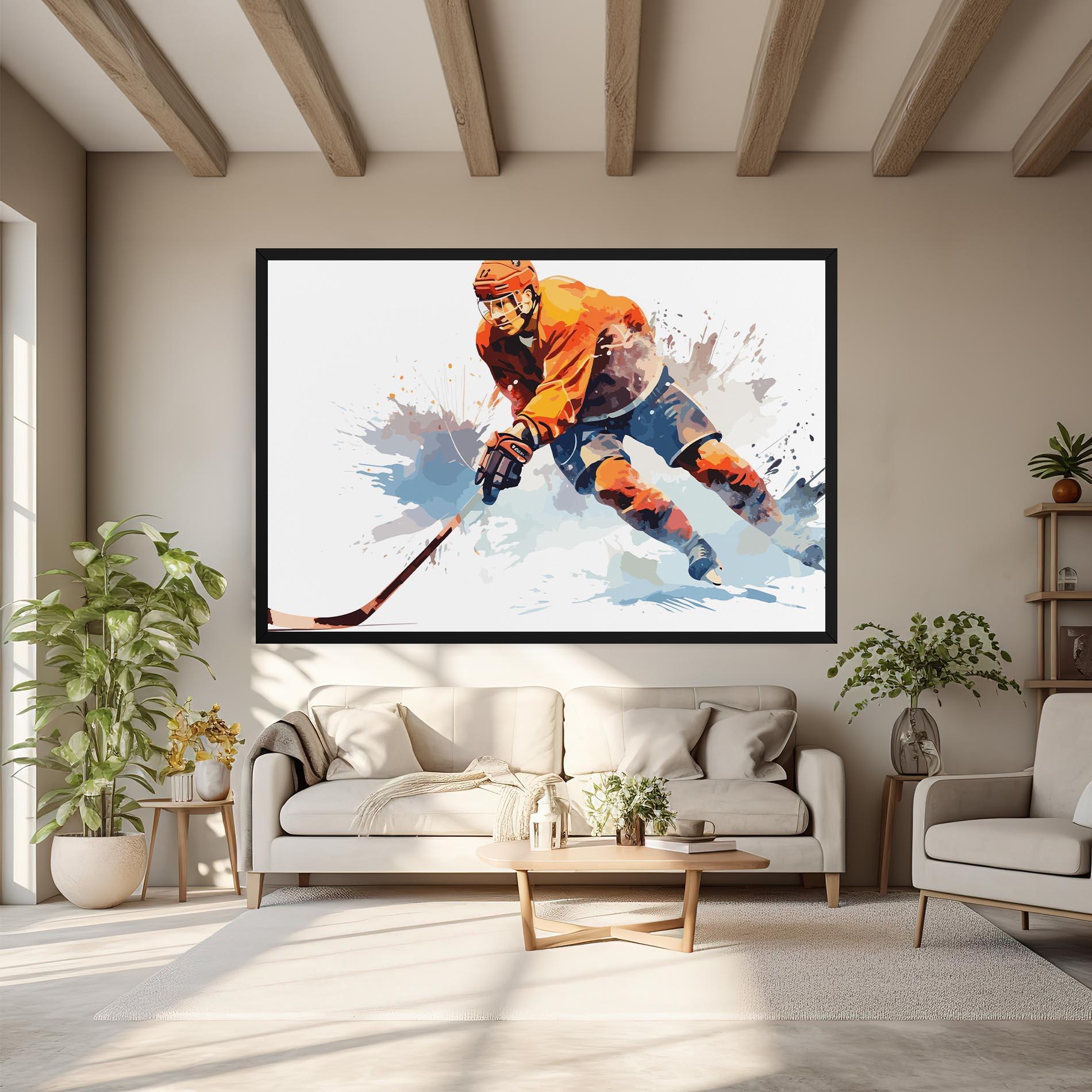 Vászonkép Orange Hockey mockup 6