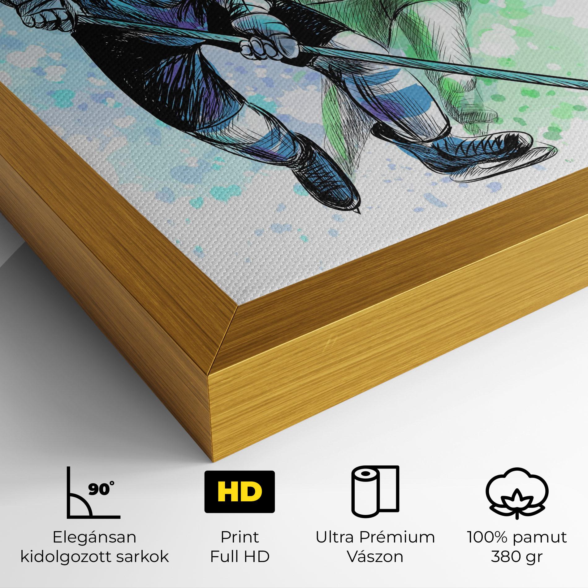 Vászonkép Green Blue Hockey mockup 4