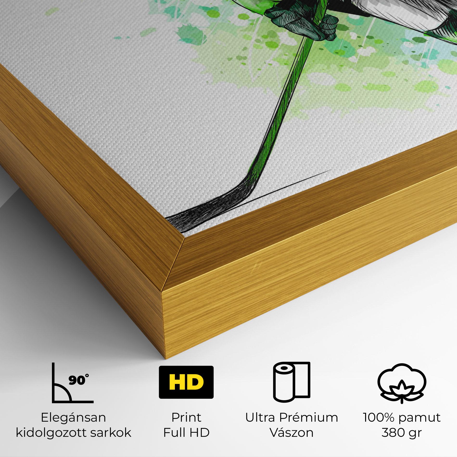 Vászonkép Green Hockey mockup 4