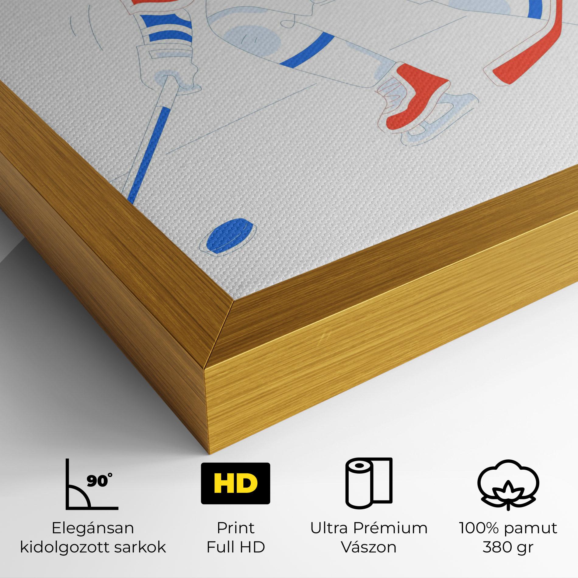 Vászonkép Orange Blue Hockey mockup 4