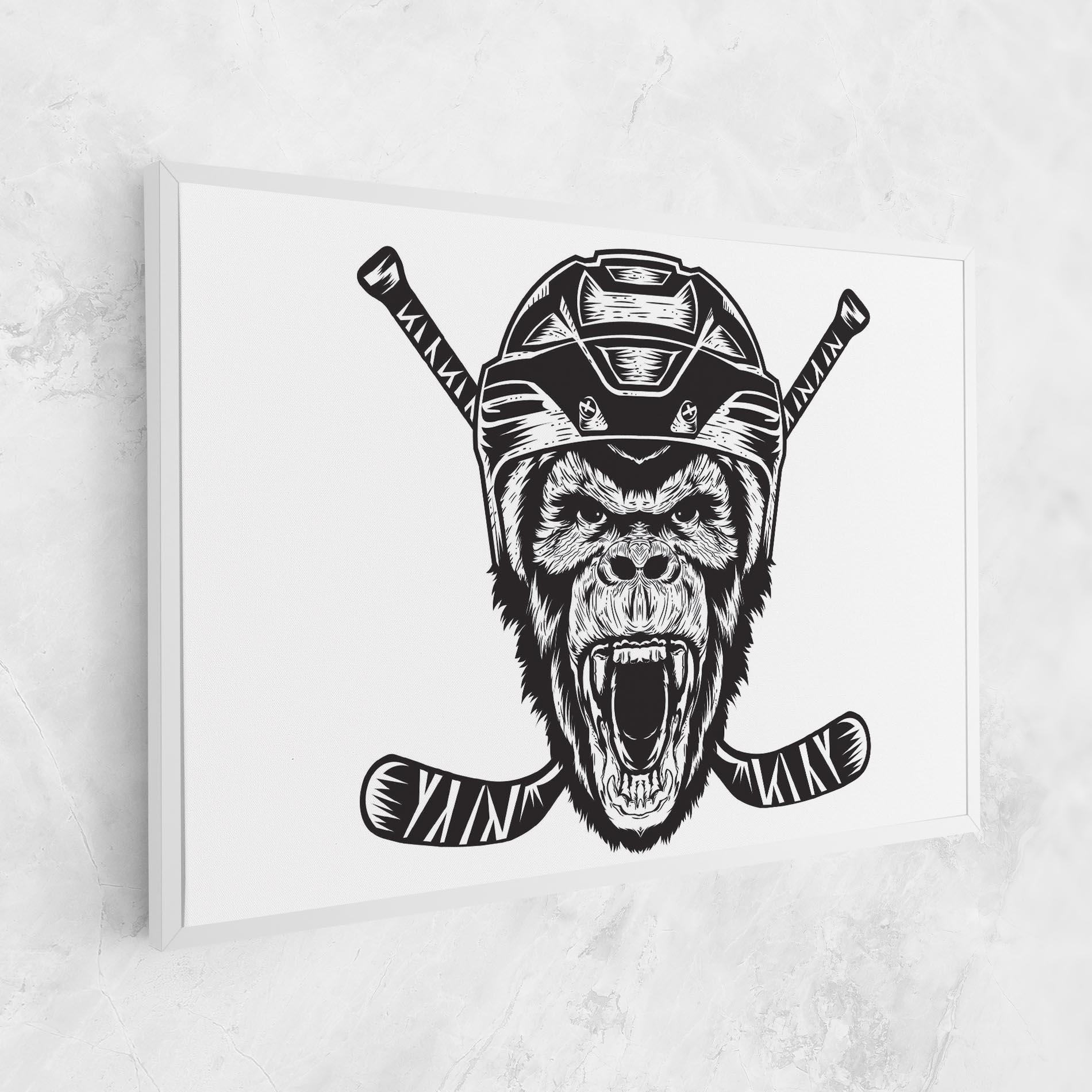 Vászonkép Monkey Hockey mockup 1