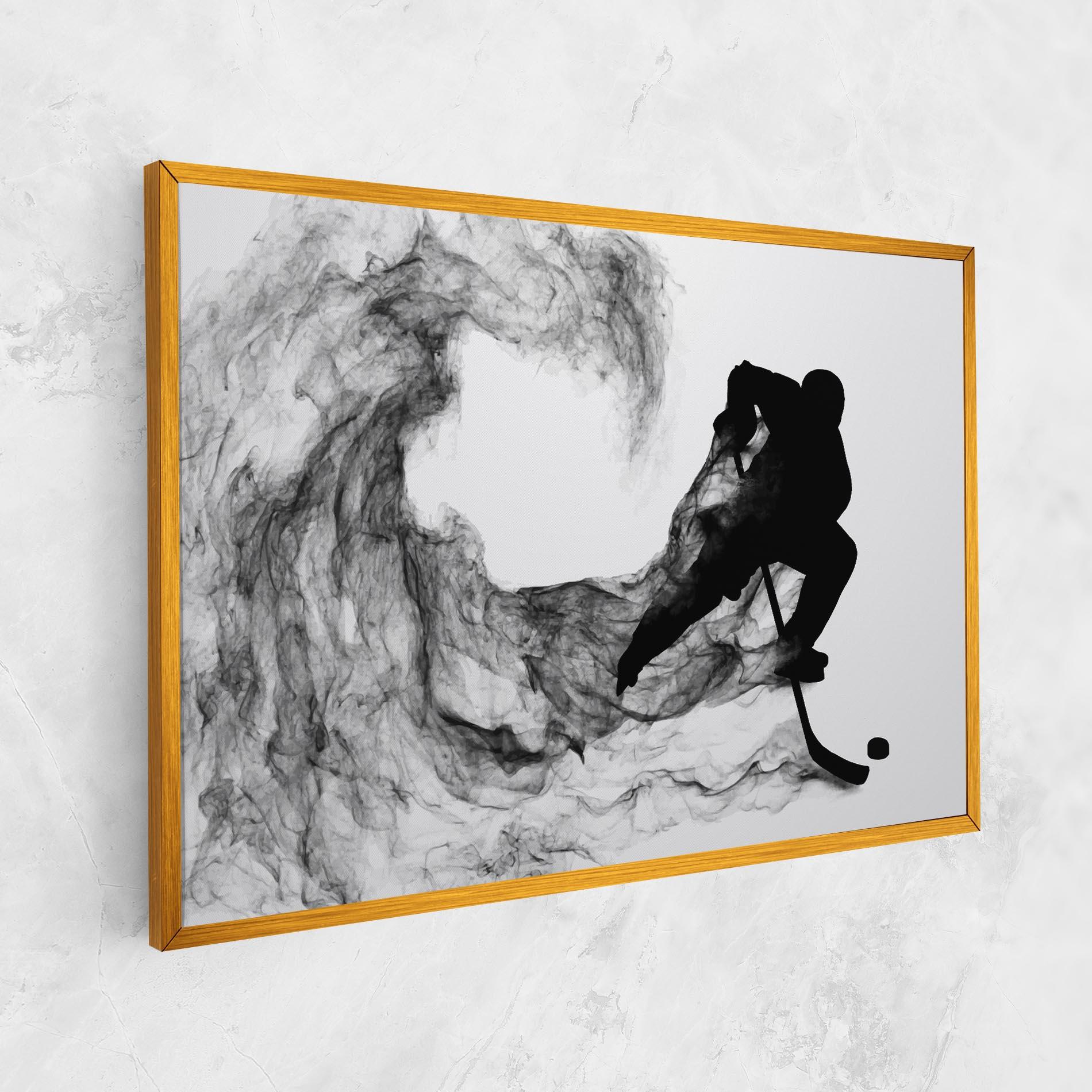 Vászonkép Black Smoke Hockey mockup 1