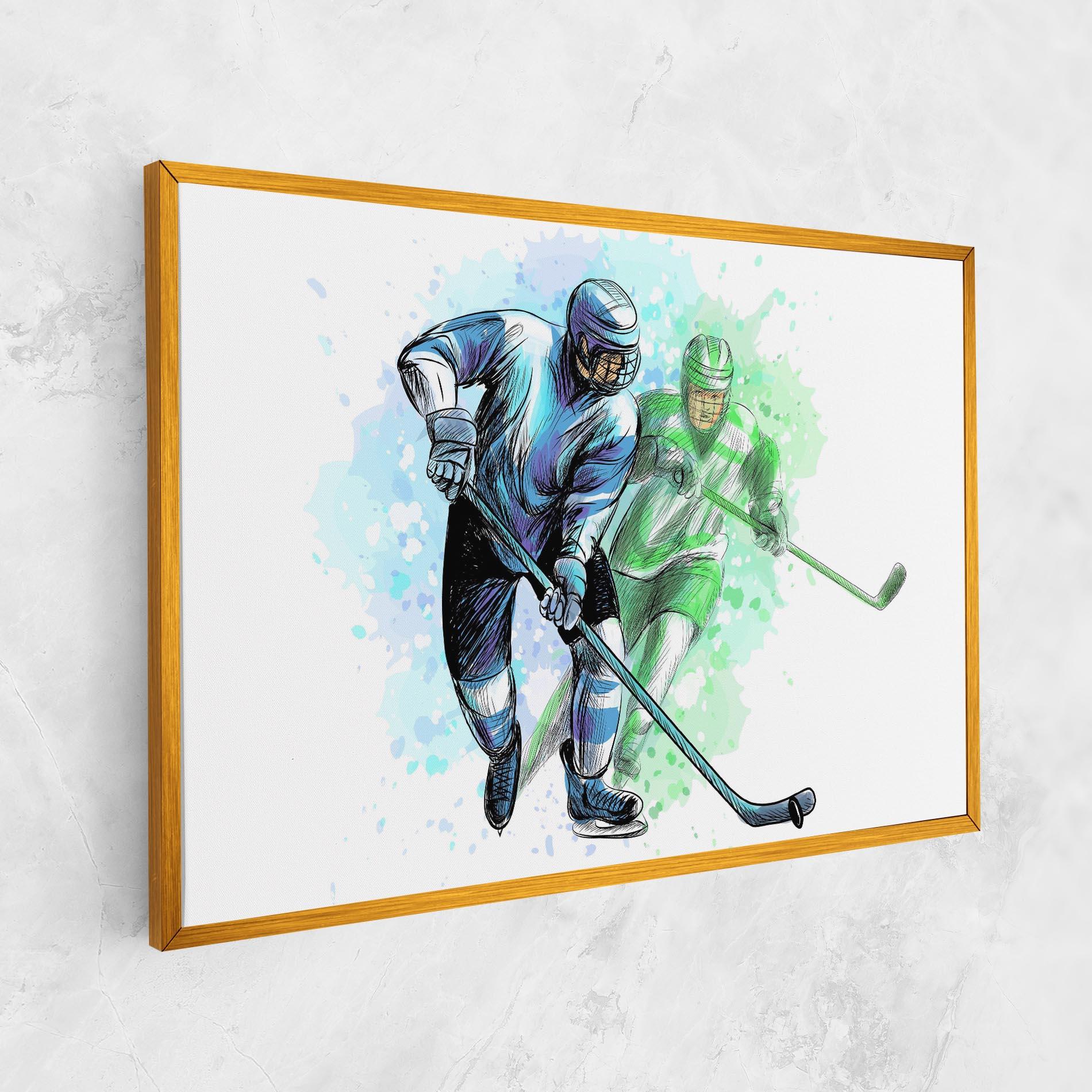 Vászonkép Green Blue Hockey mockup 1
