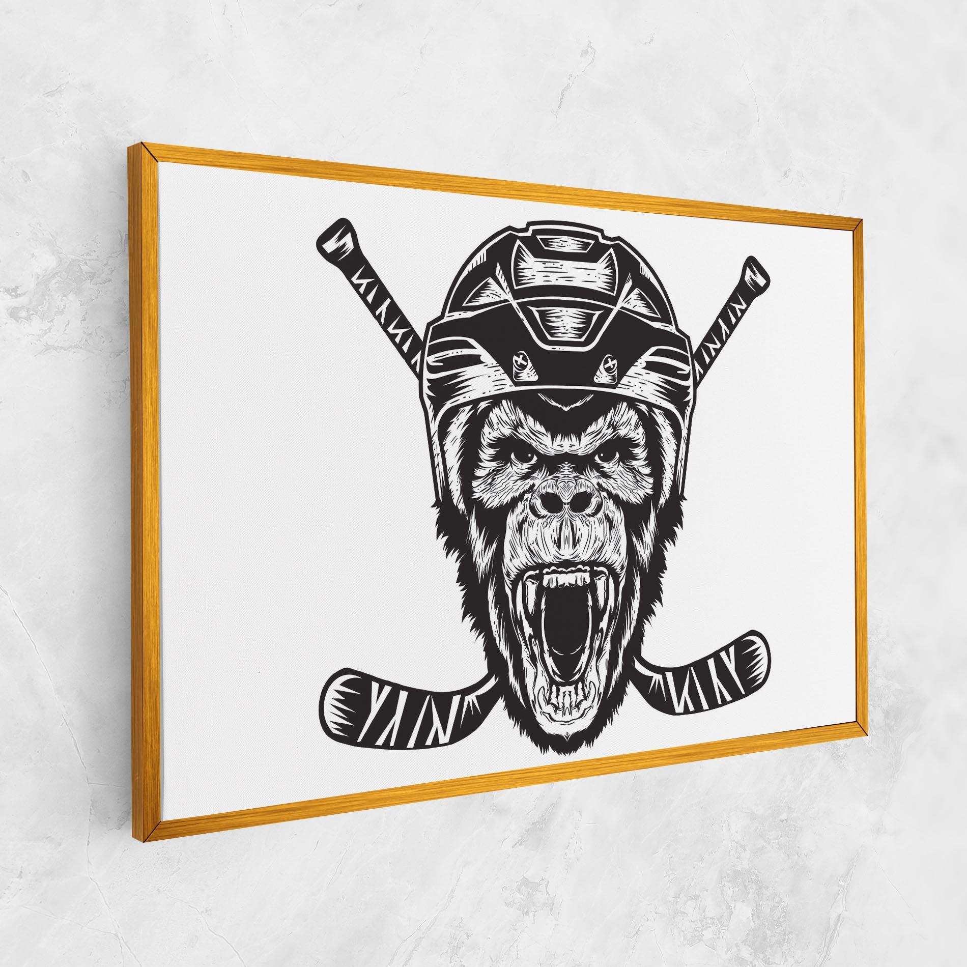 Vászonkép Monkey Hockey mockup 1