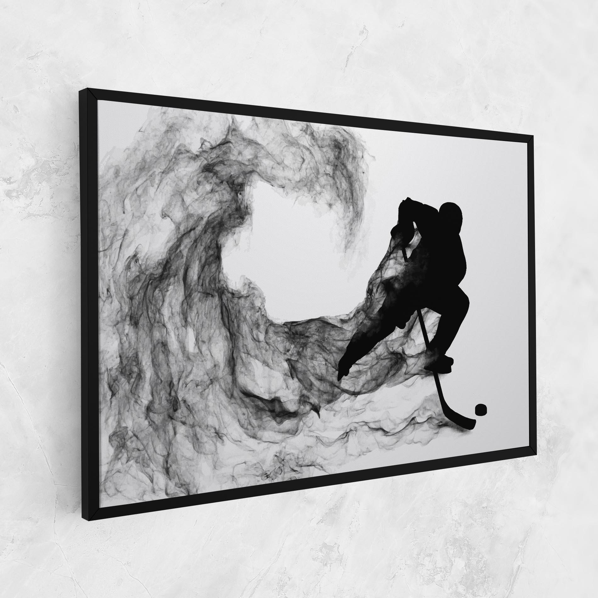 Vászonkép Black Smoke Hockey mockup 1