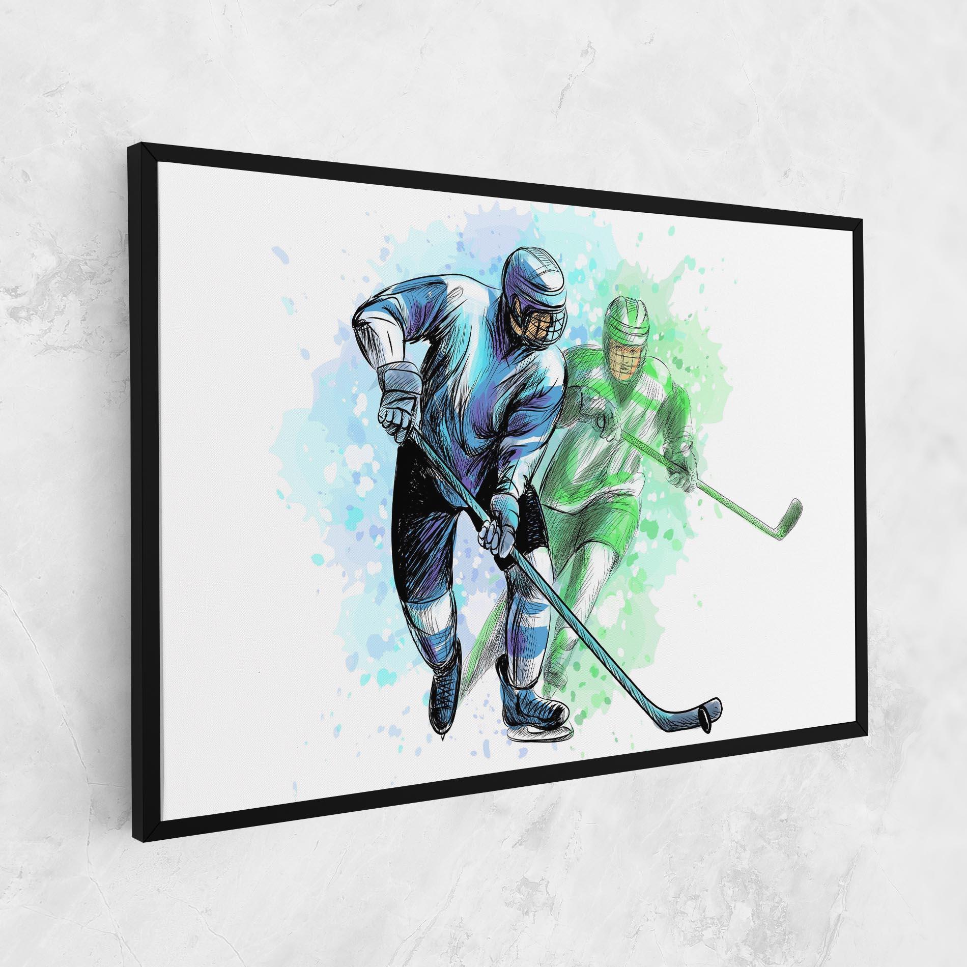 Vászonkép Green Blue Hockey mockup 1